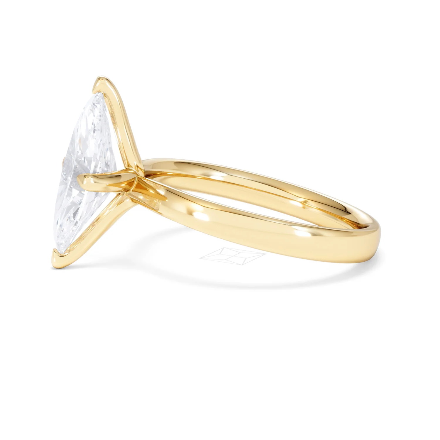 Origin Twist 2.00ct Marquise Cut Lab Diamond Solitaire Engagement Ring in 18K Yellow Gold - Image 70