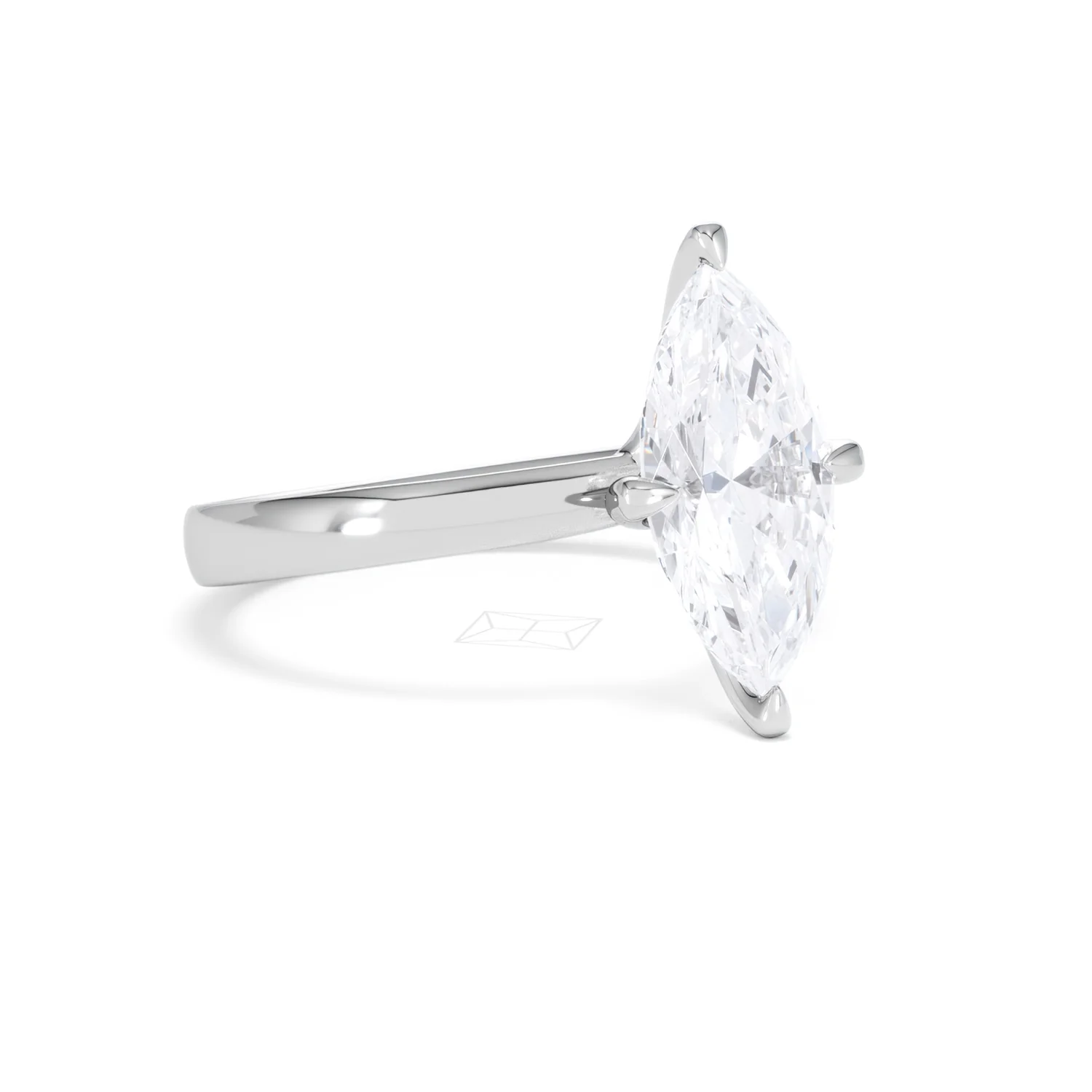 Origin Twist 2.00ct Marquise Cut Lab Diamond Solitaire Engagement Ring in Platinum - Image 14