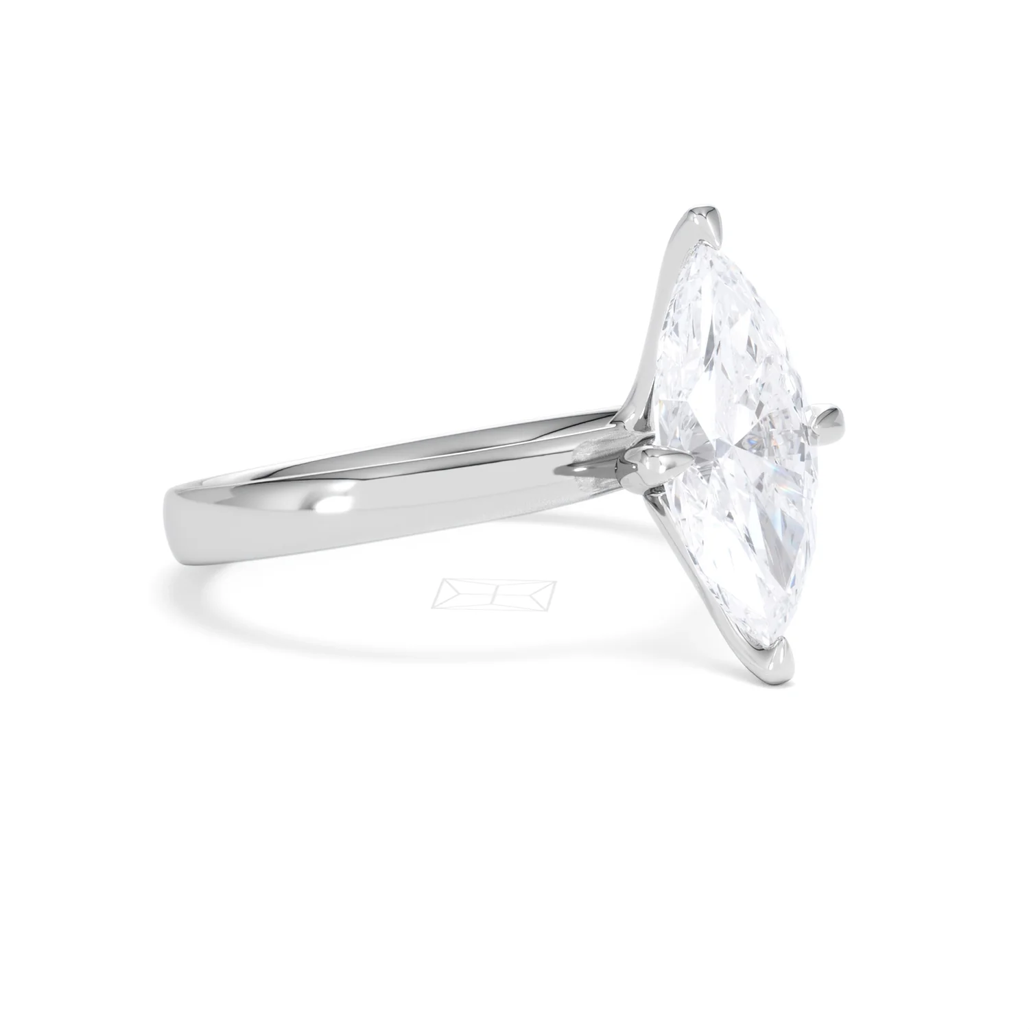 Origin Twist 2.00ct Marquise Cut Lab Diamond Solitaire Engagement Ring in Platinum - Image 16