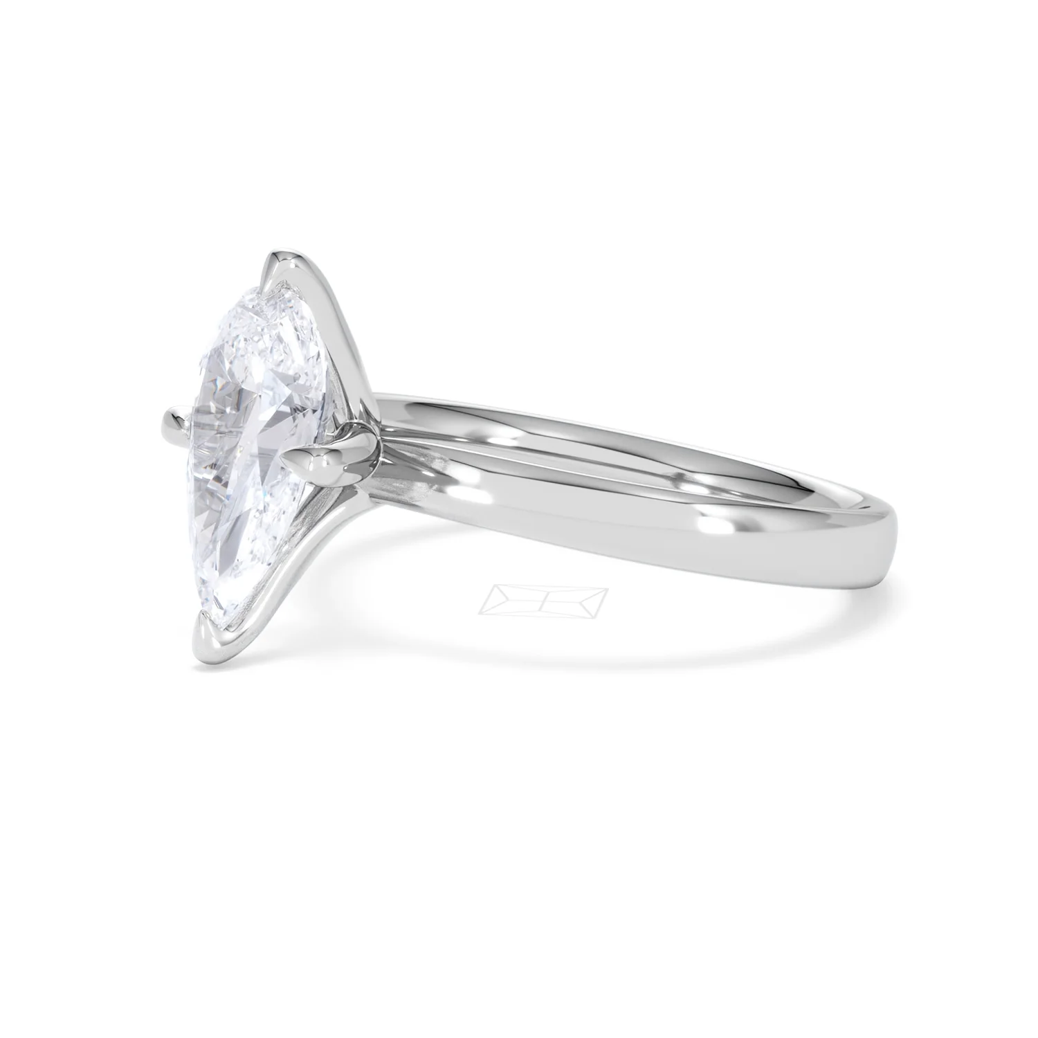 Origin Twist 2.00ct Pear Cut Lab Diamond Solitaire Engagement Ring in 18K White Gold - Image 75