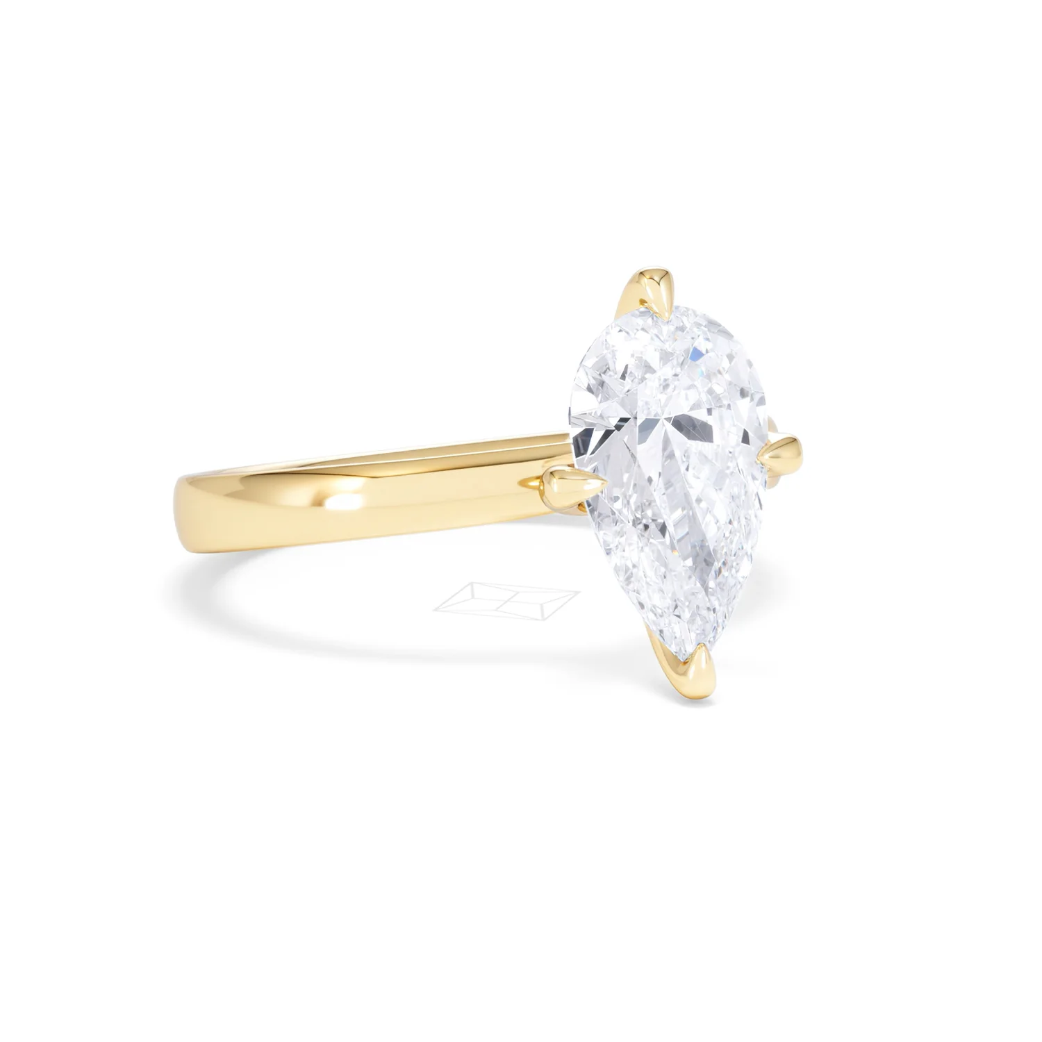 Origin Twist 2.00ct Pear Cut Lab Diamond Solitaire Engagement Ring in 18K Yellow Gold - Image 13