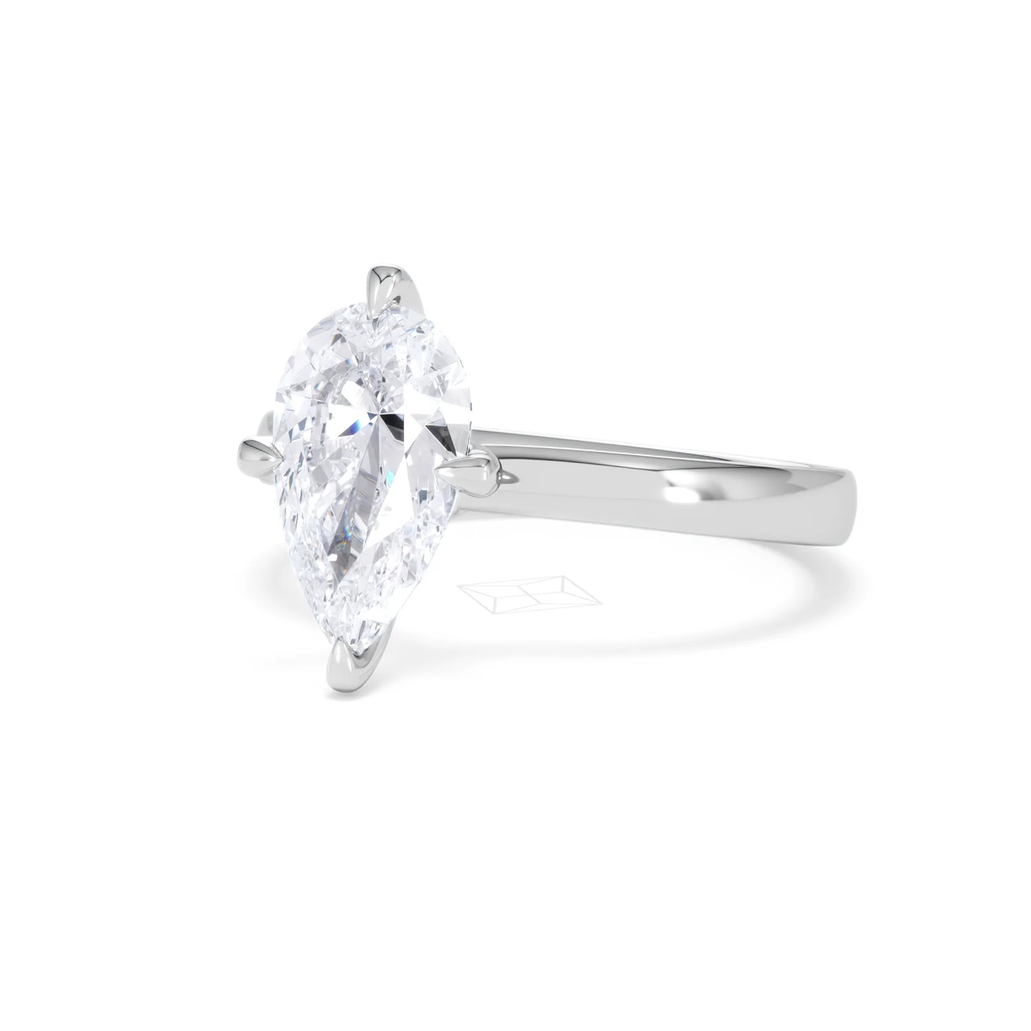 Origin Twist 2.00ct Pear Cut Lab Diamond Solitaire Engagement Ring in Platinum - Image 81
