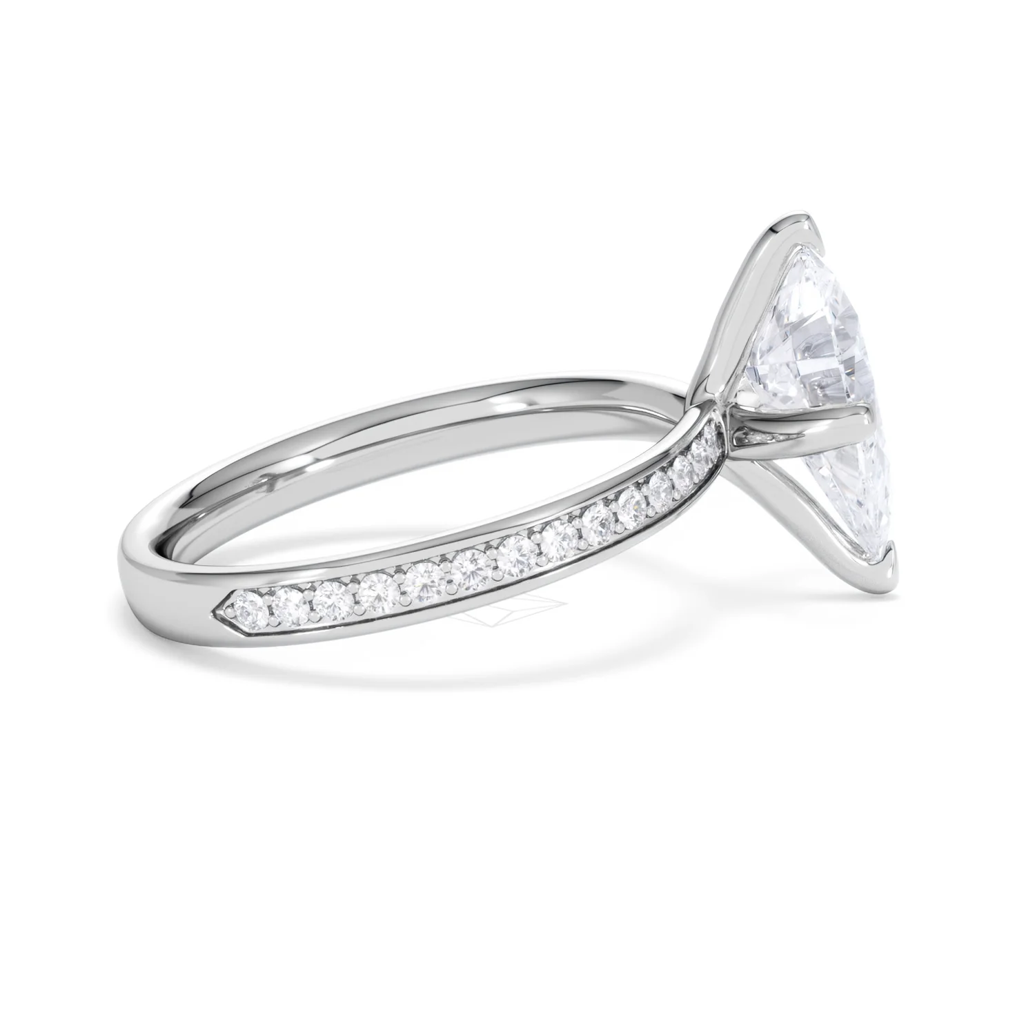 Origin Twist 2.00ct Pear Cut Lab Diamond Solitaire Engagement Ring with Side Stones in Platinum - Image 30