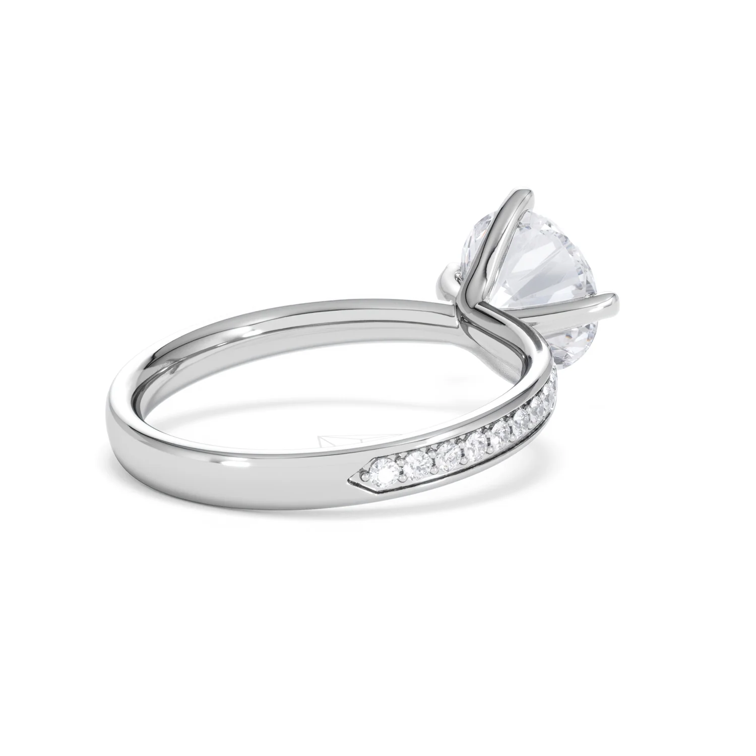 Origin Twist 2.00ct Round Cut Lab Diamond Solitaire Engagement Ring with Side Stones in Platinum - Image 40