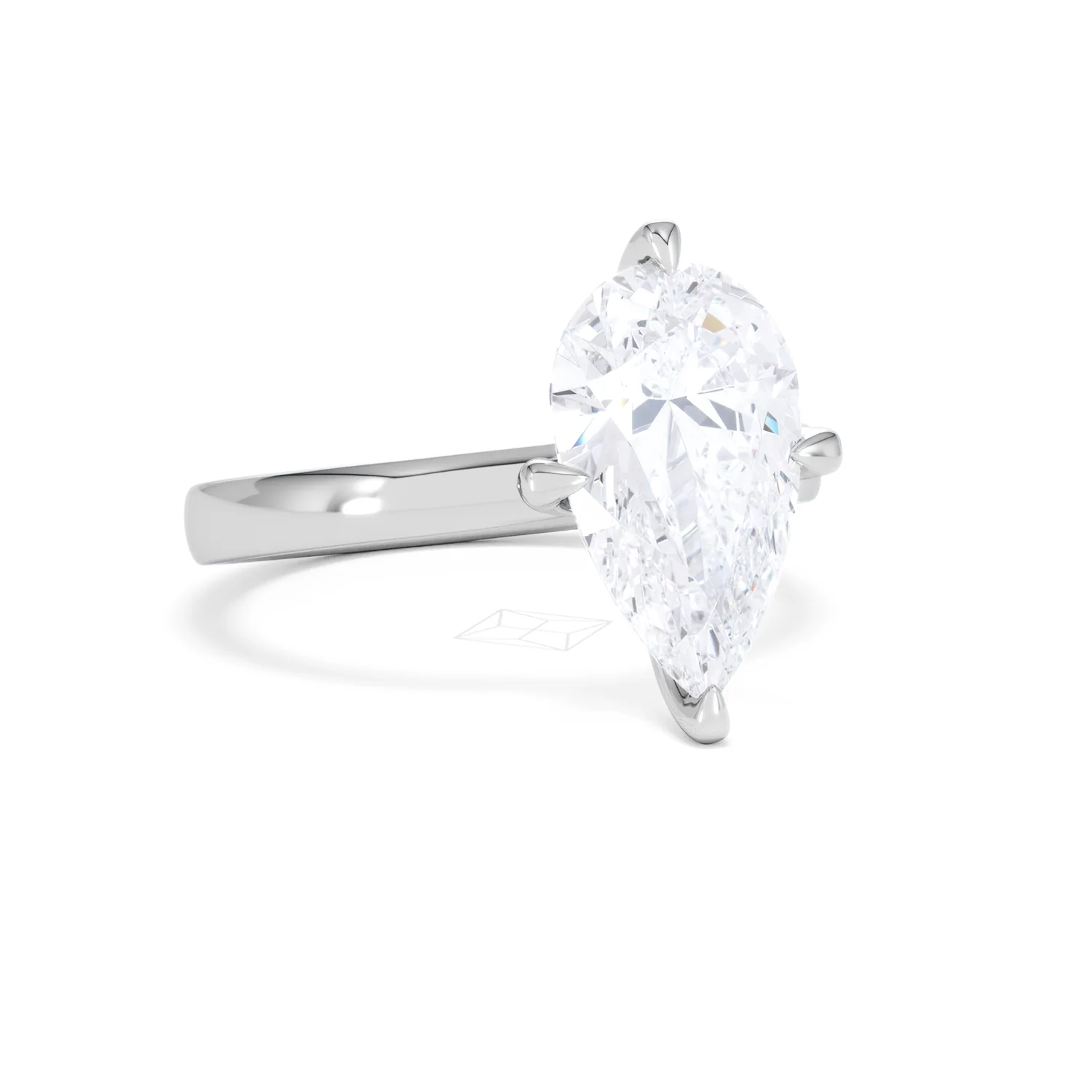 Origin Twist 3.00ct Pear Cut Lab Diamond Solitaire Engagement Ring in Platinum - Image 12
