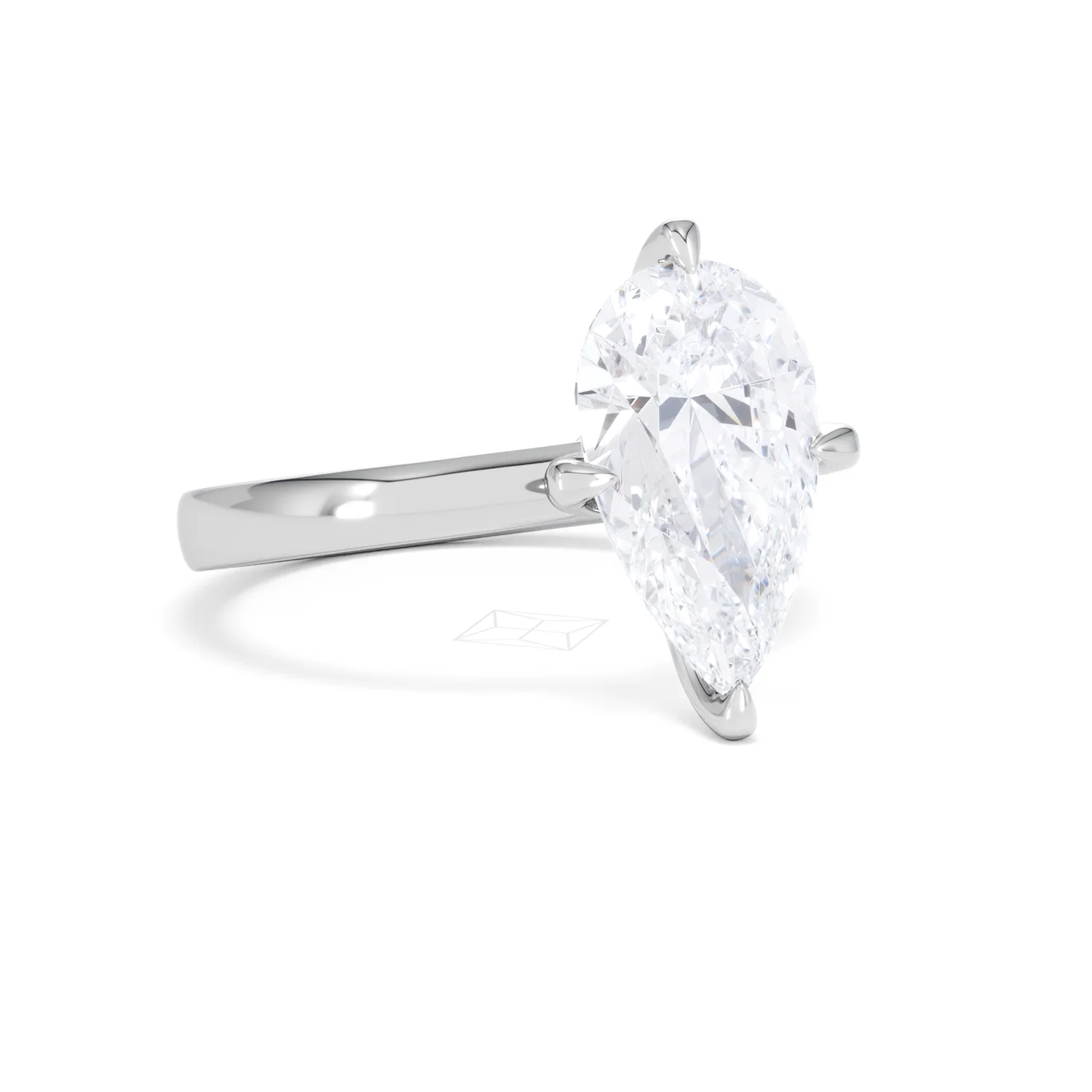 Origin Twist 3.00ct Pear Cut Lab Diamond Solitaire Engagement Ring in Platinum - Image 13
