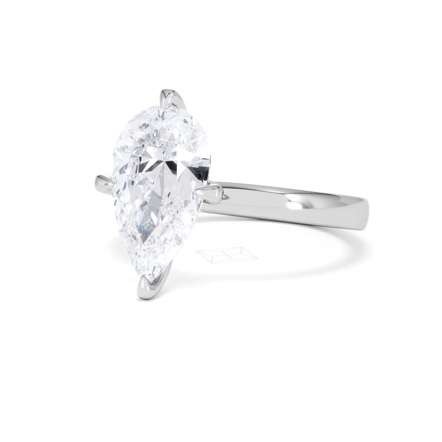 Origin Twist 3.00ct Pear Cut Lab Diamond Solitaire Engagement Ring in Platinum - Image 81