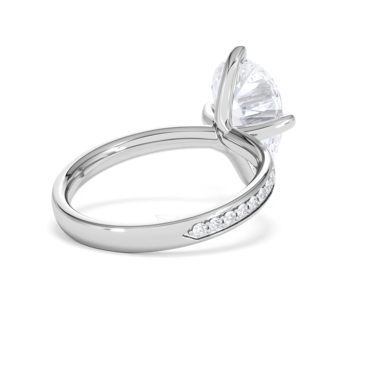 Origin Twist 3.00ct Pear Cut Lab Diamond Solitaire Engagement Ring with Side Stones in Platinum - Image 39