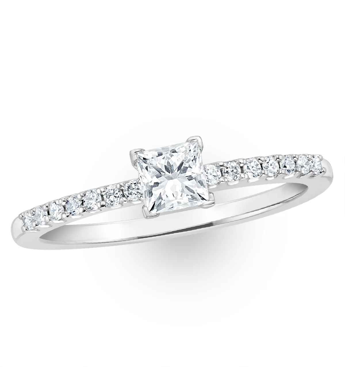 Princess Cut Lab Diamond Engagement Ring 0.25ct H/Si in 925 Silver - Image 4