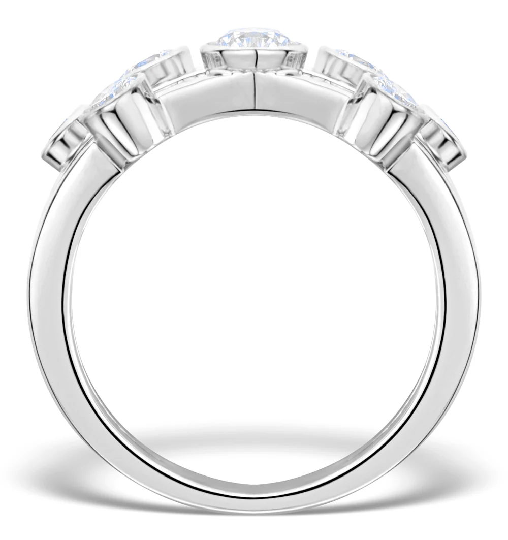 Rain Drops Diamond 1.00ct And Platinum Rubover Ring - Image 2