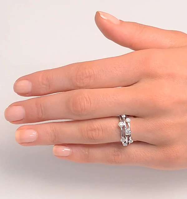 Rain Drops Diamond 1.00ct And Platinum Rubover Ring - Image 3
