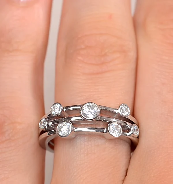 Rain Drops Diamond 1.00ct And Platinum Rubover Ring - Image 4