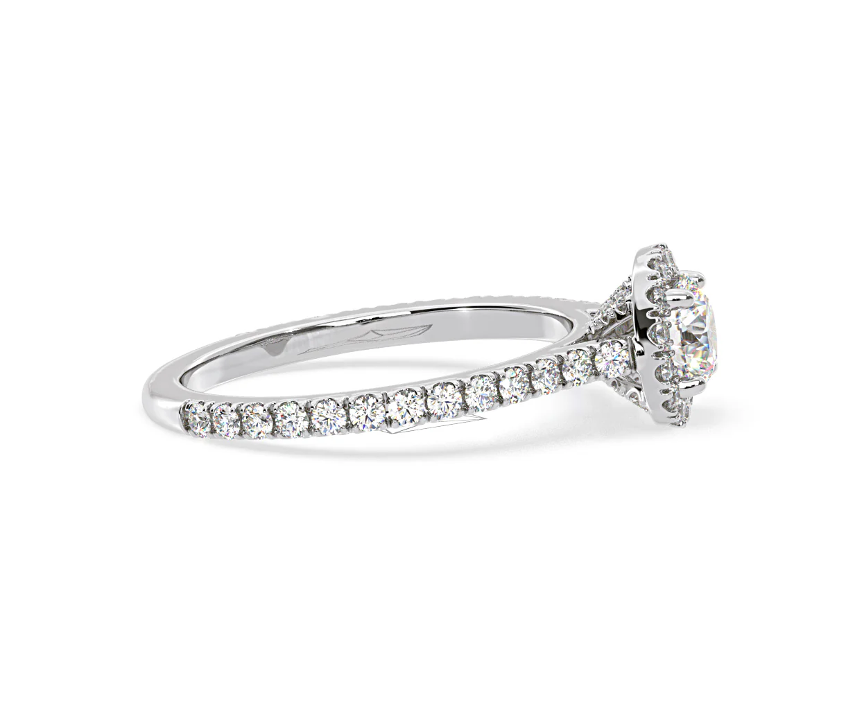 Reina Diamond Halo Engagement Ring in 18K White Gold 1.10ct G/SI2 - Image 149