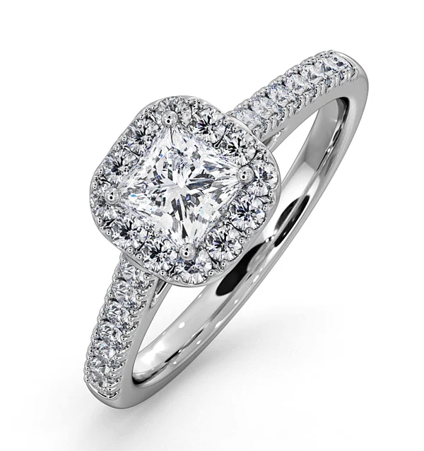 Roxy Diamond Engagement Side Stone Ring in Platinum 0.98CT G/VS2