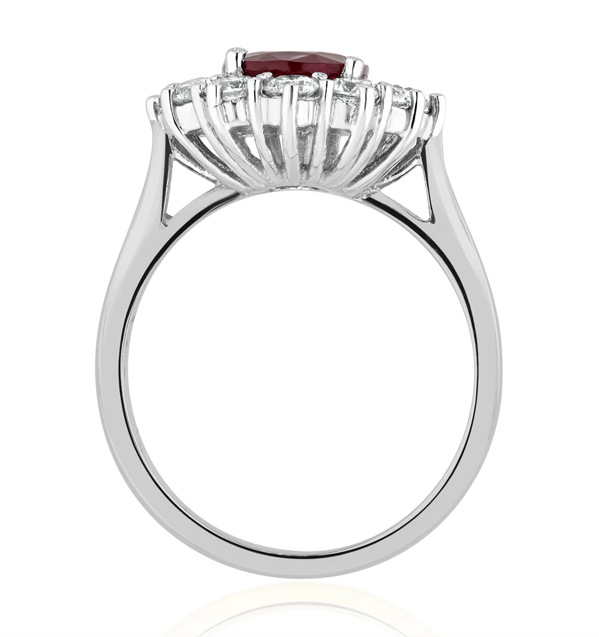 Ruby 2.40ct And Diamond 1.00ct Cluster Ring in 18K White Gold - Image 4