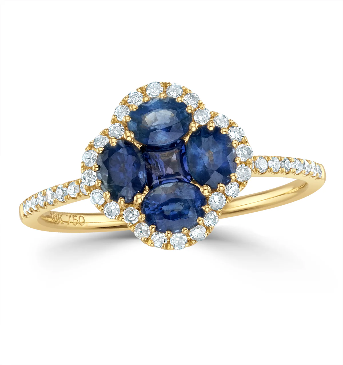 Alegria 1.31ct Sapphire and Lab Diamond Ring in 9K Yellow Gold - Image 2