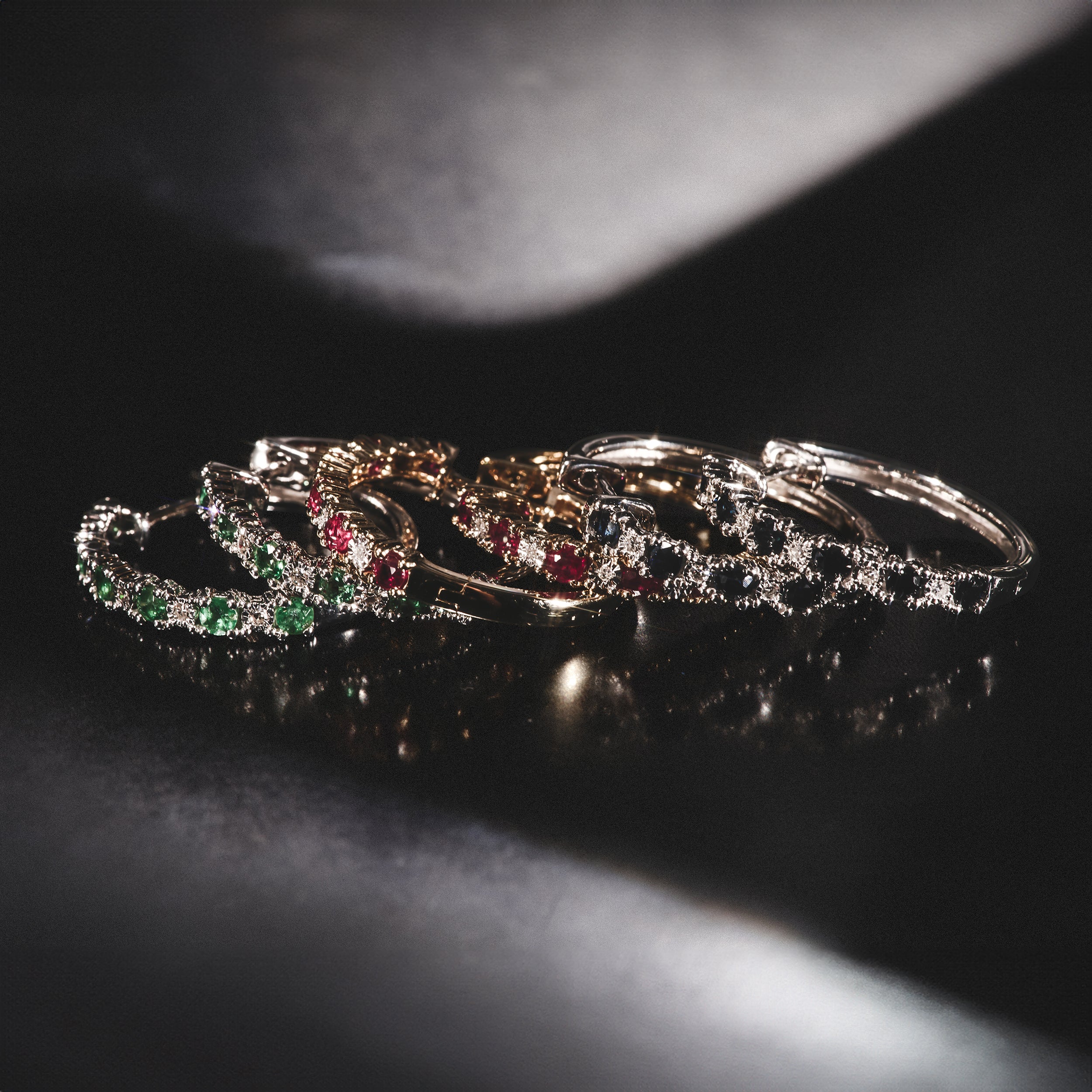 Sapphire and 0.50ct Diamond Asteria Eternity Ring in 18K Gold - Image 5