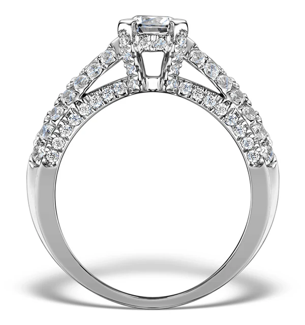 Sidestone Lab Diamond Ring Nova 1.20ct F/VS1 Pave 18KW Gold - Image 2