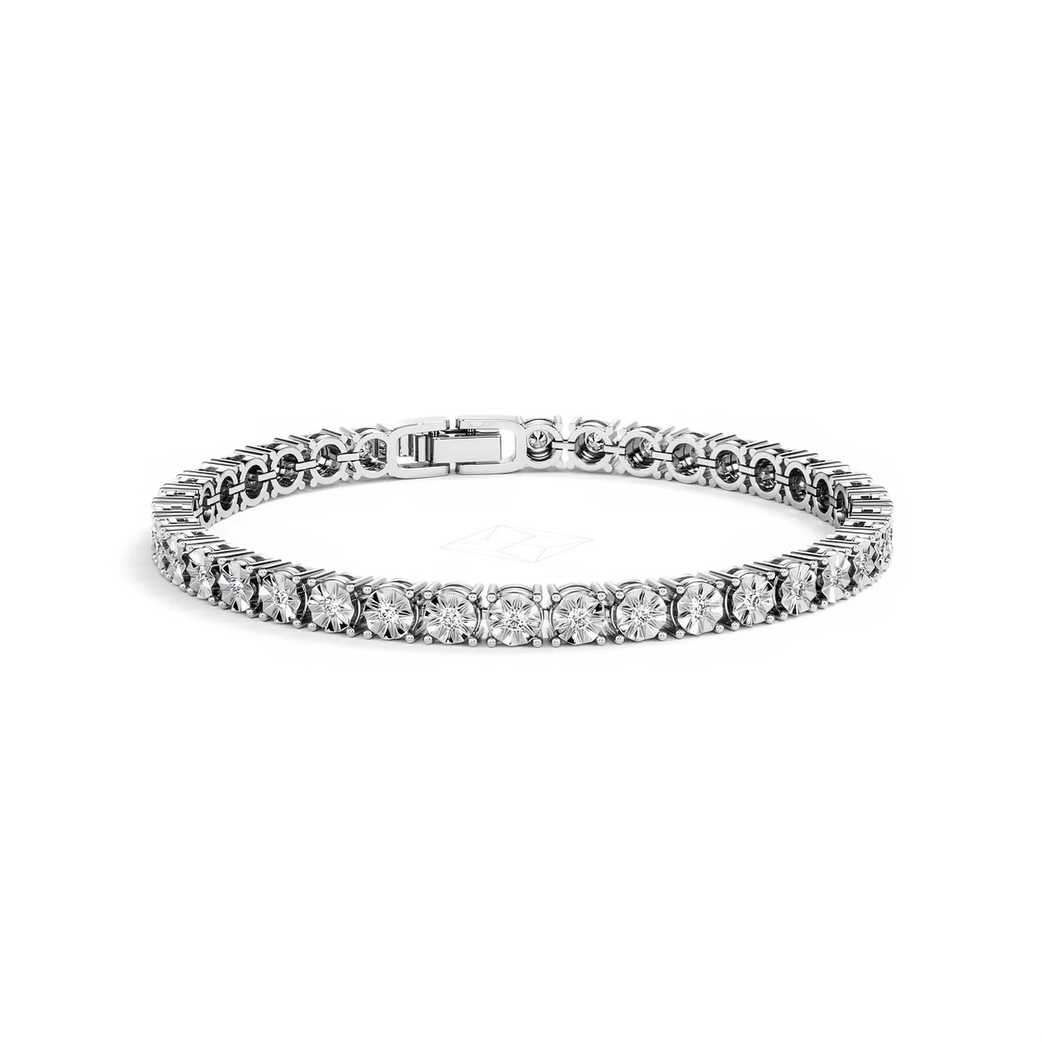 Brilliance Lab Silver Diamond Set 1.00ct Tennis Bracelet - Image 12