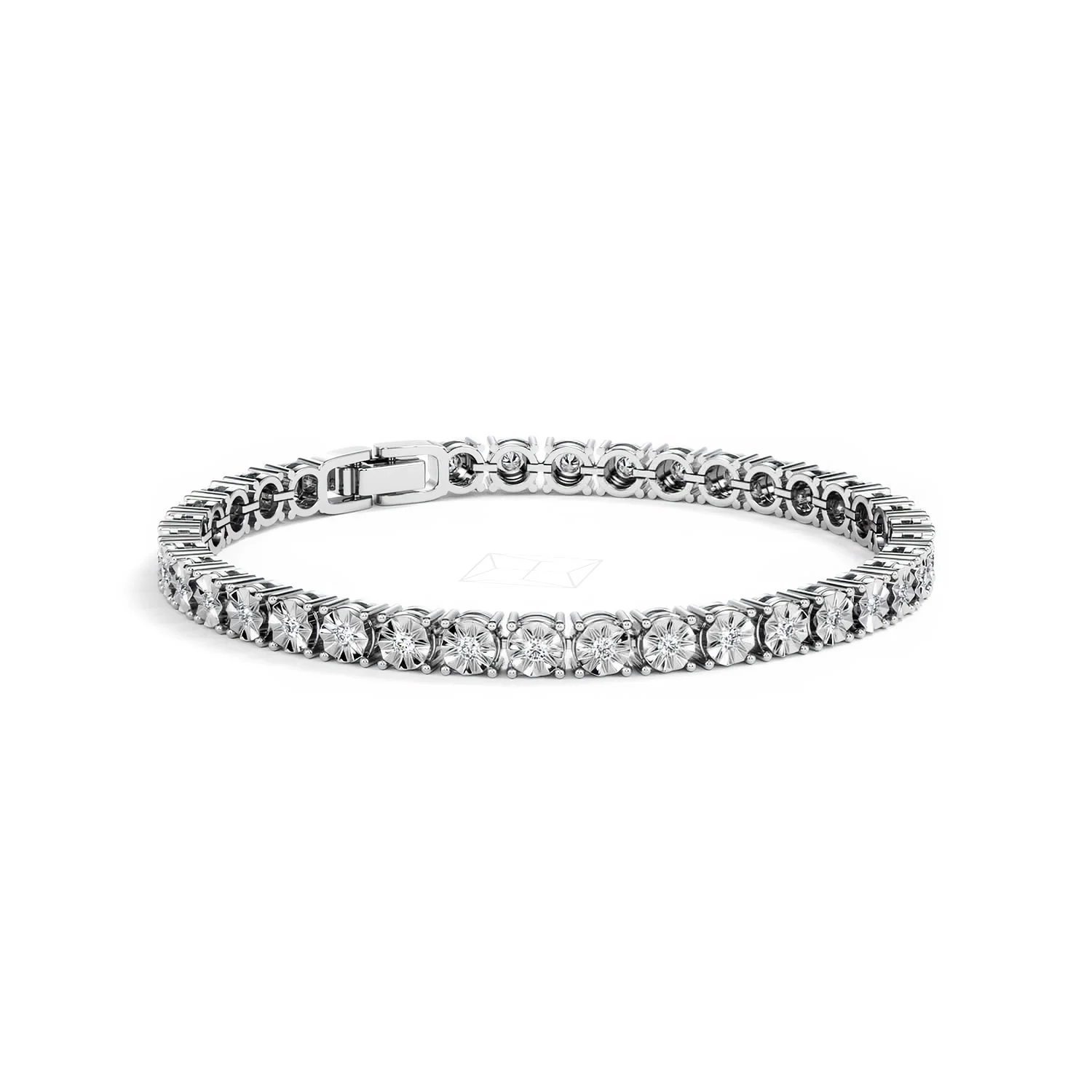 Brilliance Lab Silver Diamond Set 1.00ct Tennis Bracelet - Image 16