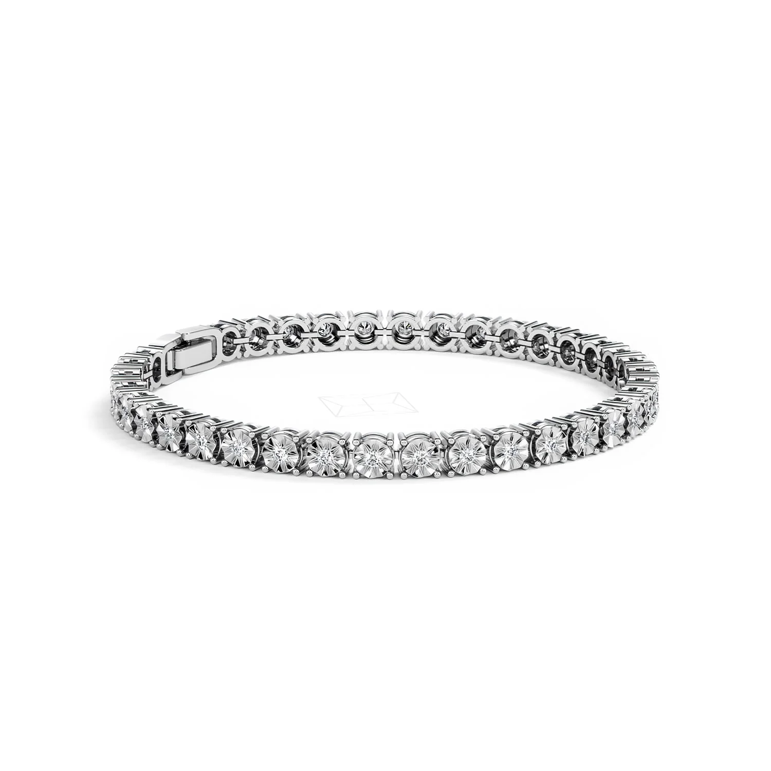 Brilliance Lab Silver Diamond Set 1.00ct Tennis Bracelet - Image 22