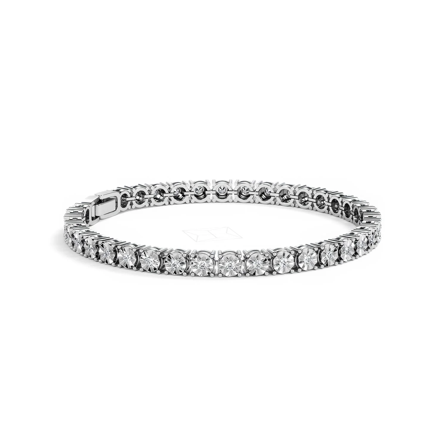 Brilliance Lab Silver Diamond Set 1.00ct Tennis Bracelet - Image 23