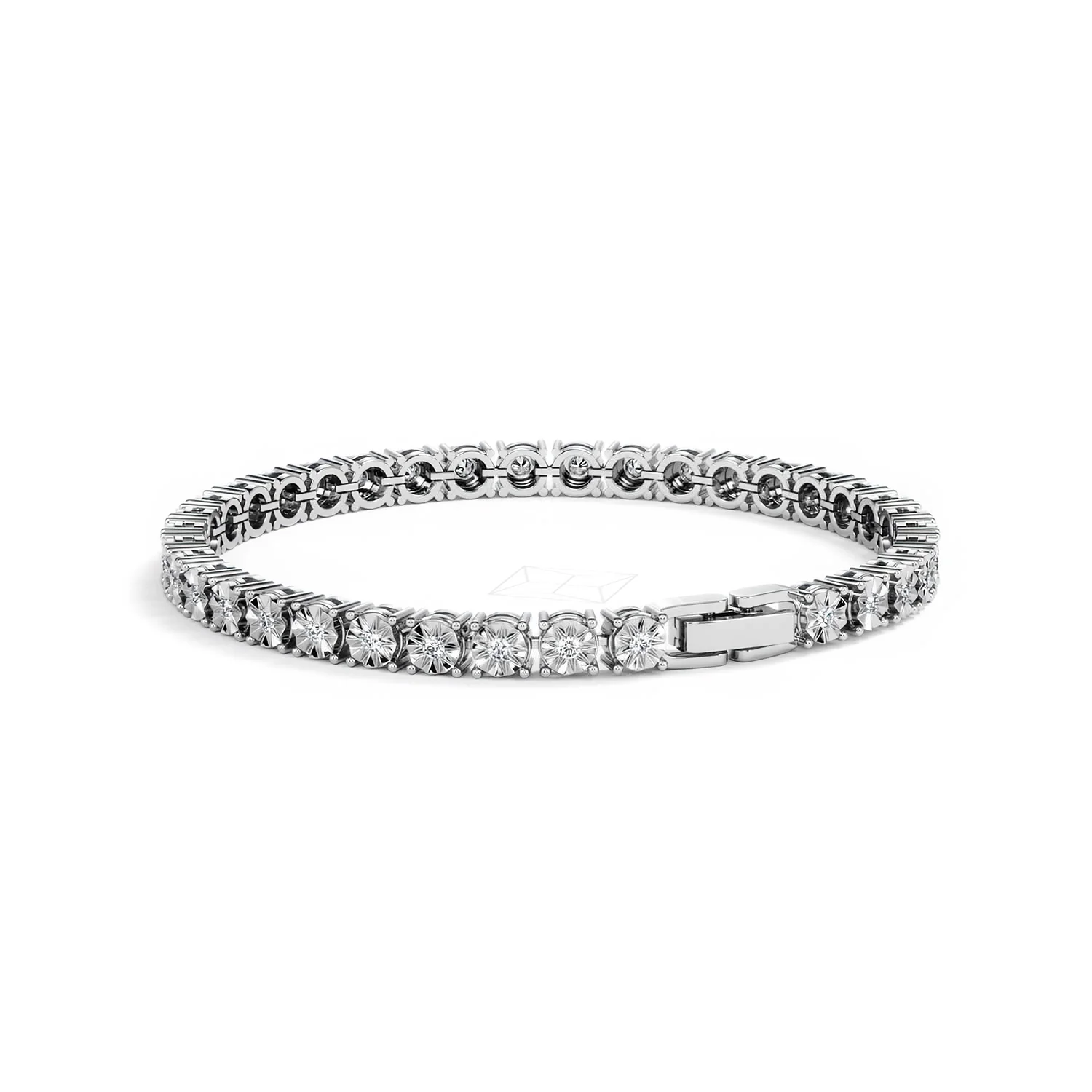 Brilliance Lab Silver Diamond Set 1.00ct Tennis Bracelet - Image 55