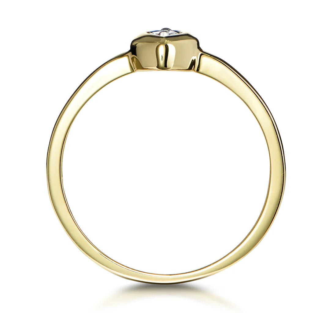 Single Stone Diamond Apsis Ring in 9K Gold - Image 2