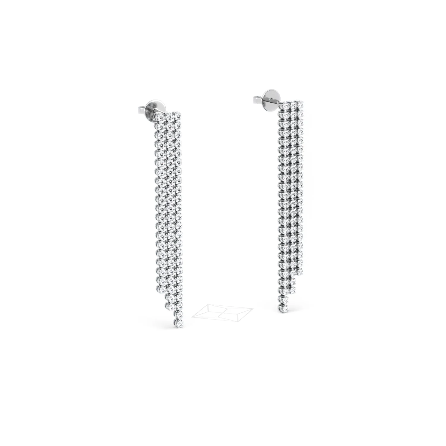 Soirée 1.75ct Round Cut Lab Diamond Drop Earrings in 18K White Gold - Image 15