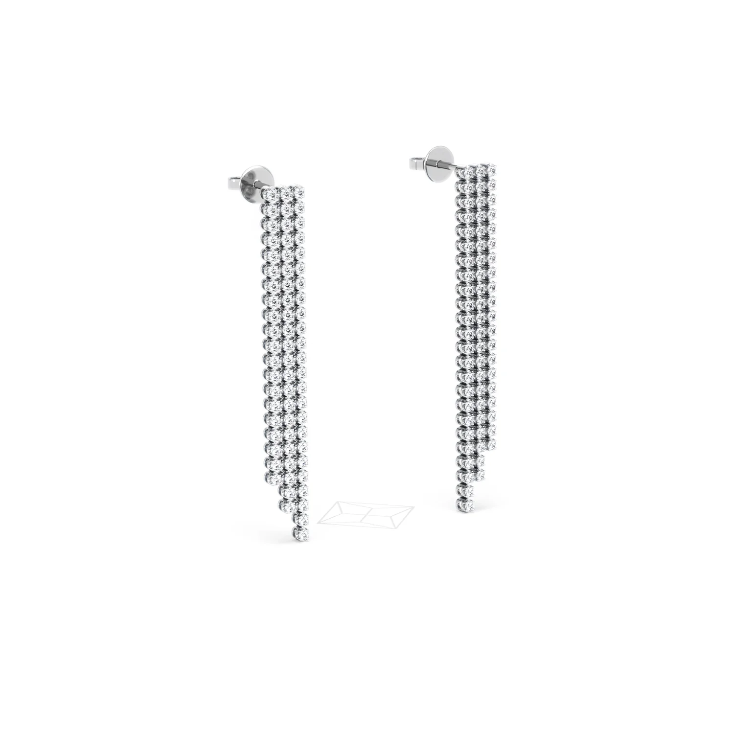 Soirée 1.75ct Round Cut Lab Diamond Drop Earrings in 18K White Gold - Image 16