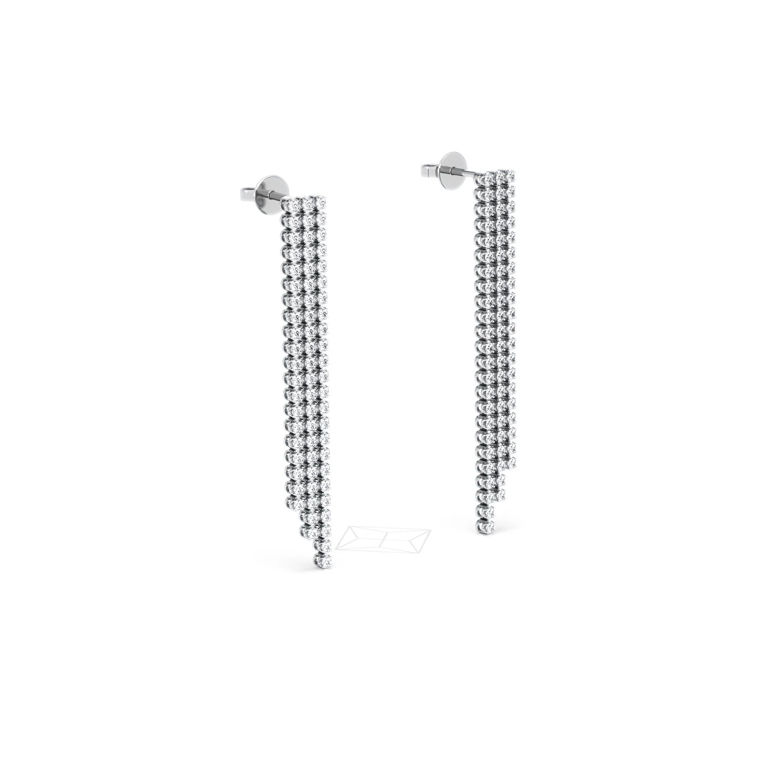 Soirée 1.75ct Round Cut Lab Diamond Drop Earrings in 18K White Gold - Image 17