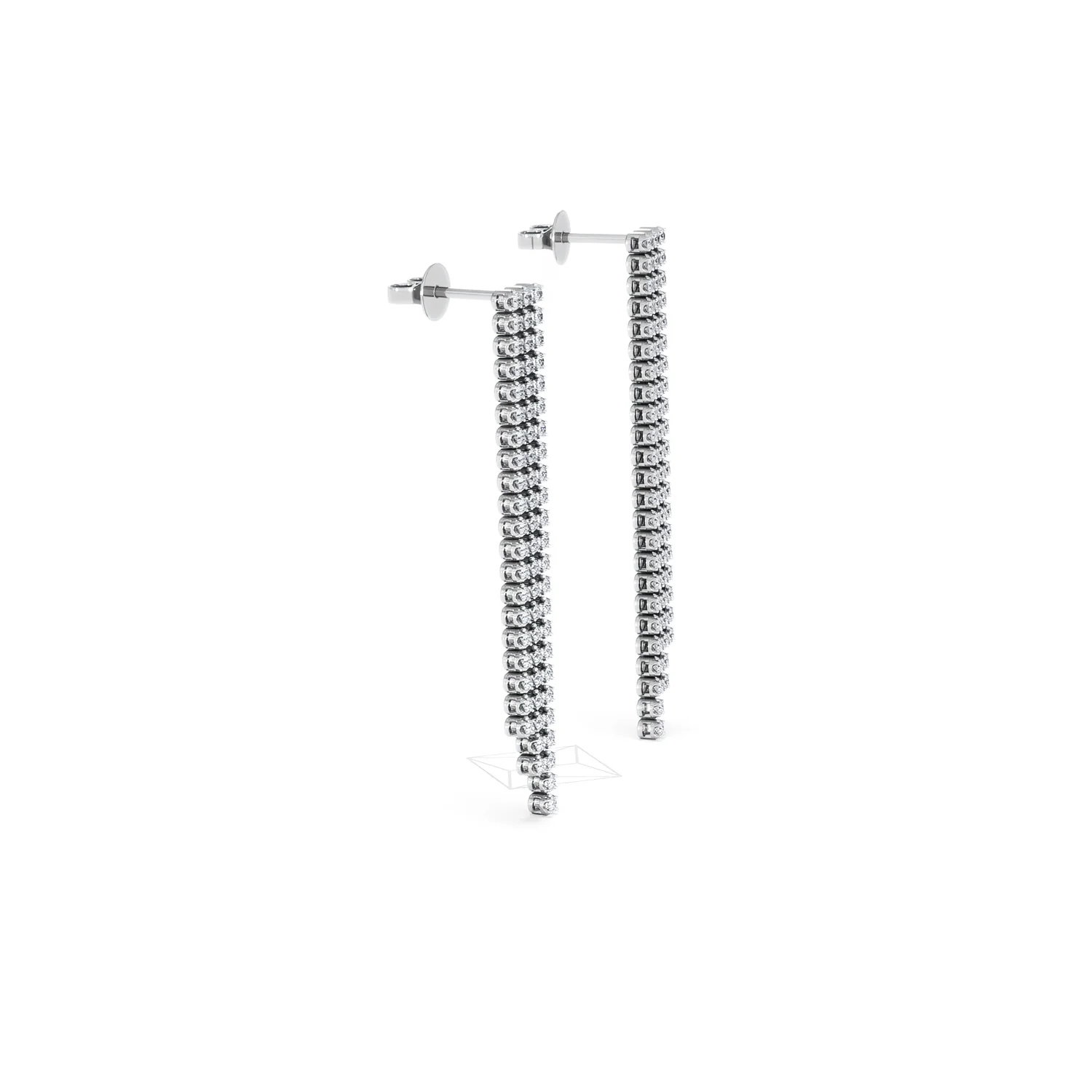 Soirée 1.75ct Round Cut Lab Diamond Drop Earrings in 18K White Gold - Image 24