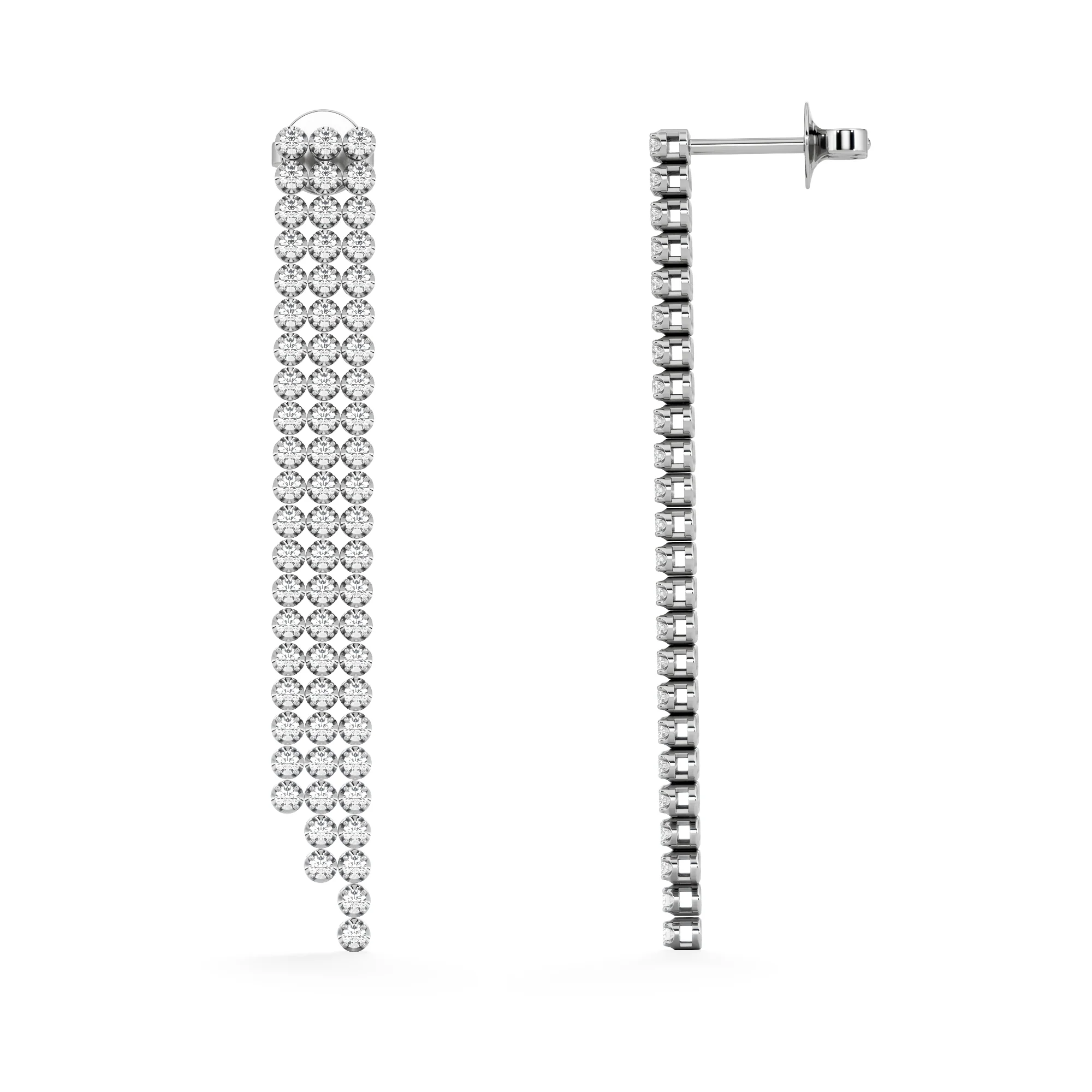 Soirée 1.75ct Round Cut Lab Diamond Drop Earrings in 18K White Gold - Image 5