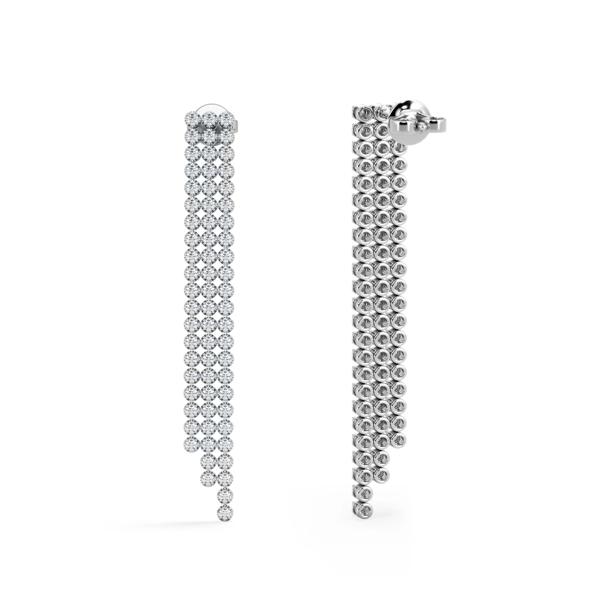 Soirée 1.75ct Round Cut Lab Diamond Drop Earrings in 18K White Gold - Image 7