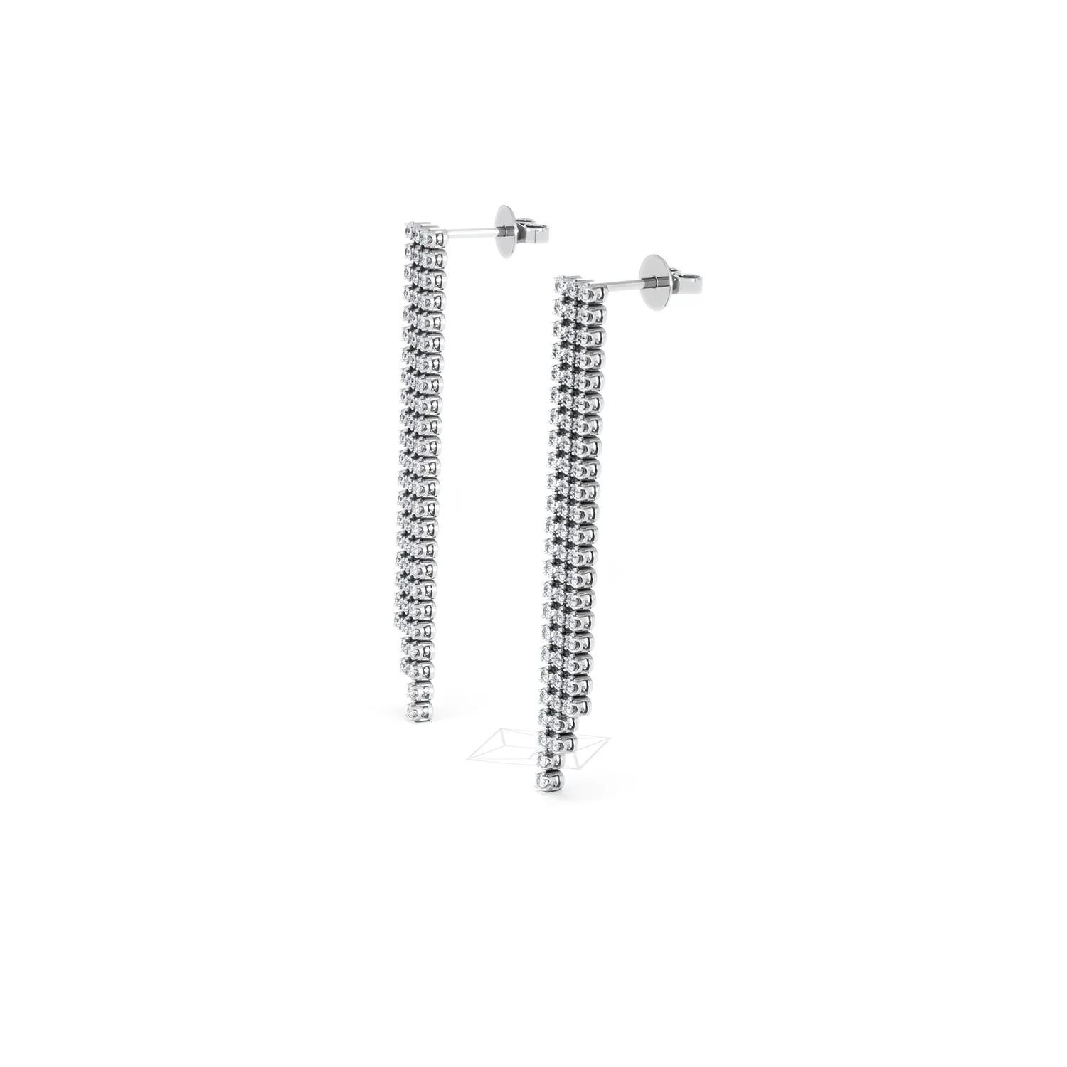 Soirée 1.75ct Round Cut Lab Diamond Drop Earrings in 18K White Gold - Image 75