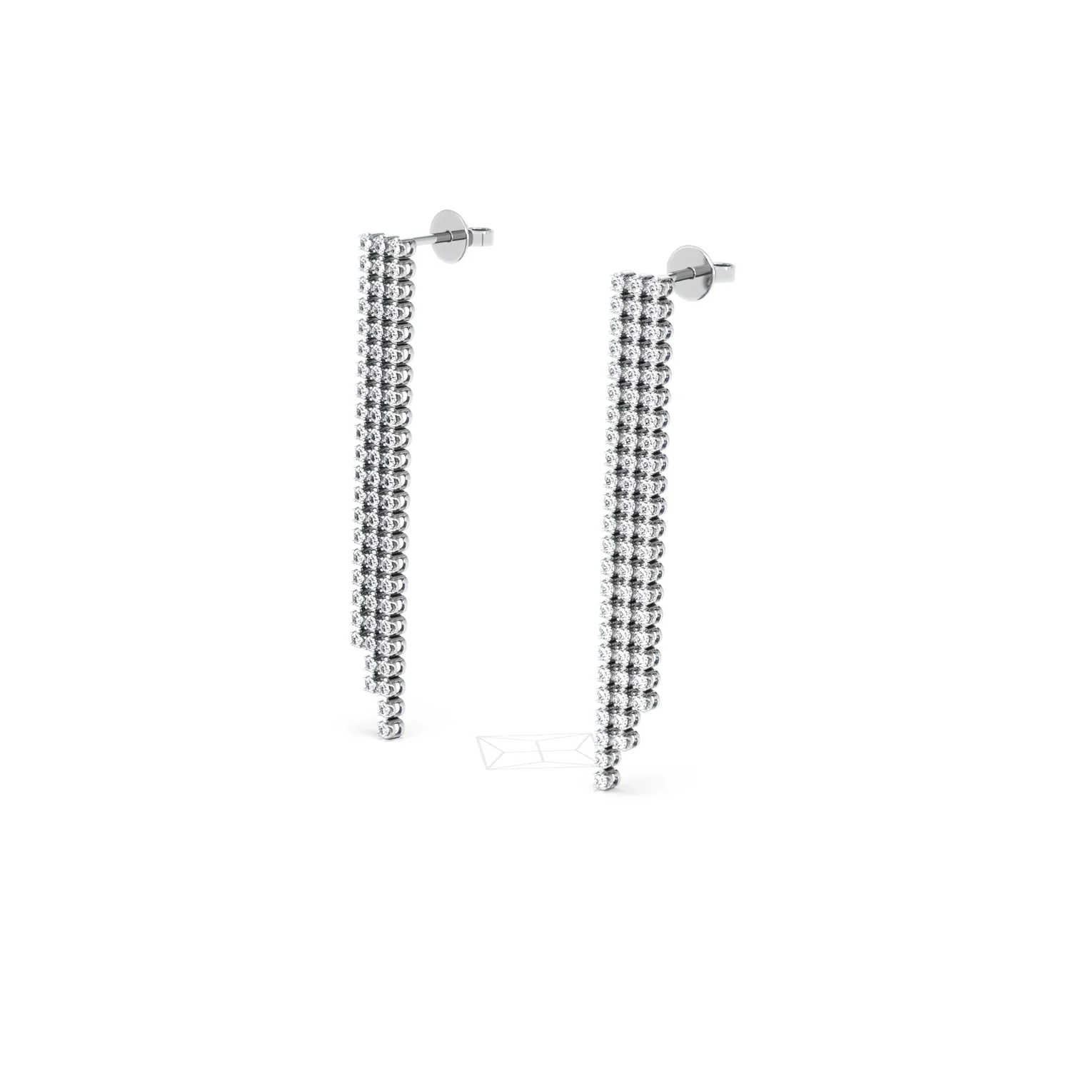 Soirée 1.75ct Round Cut Lab Diamond Drop Earrings in 18K White Gold - Image 80