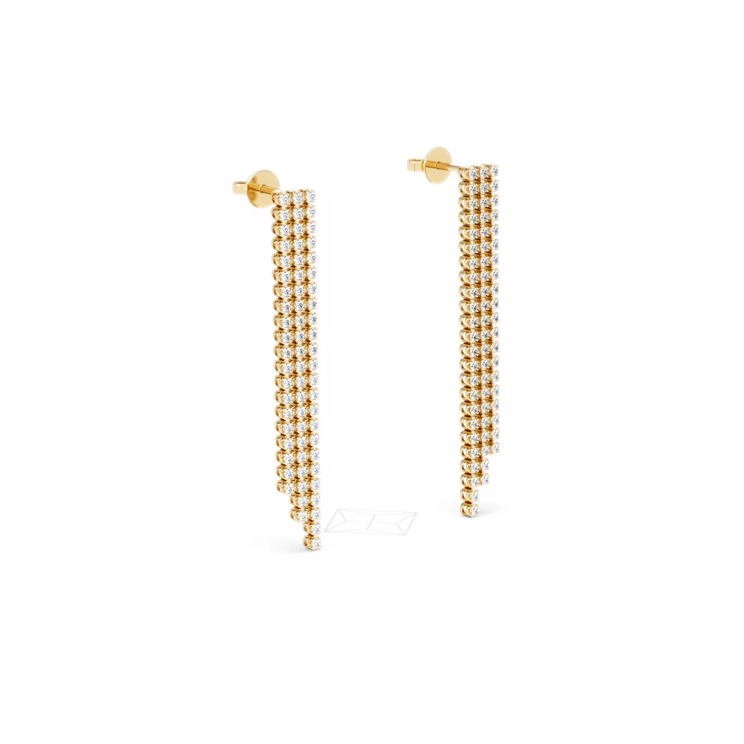 Soirée 1.75ct Round Cut Lab Diamond Drop Earrings in 18K Yellow Gold - Image 17