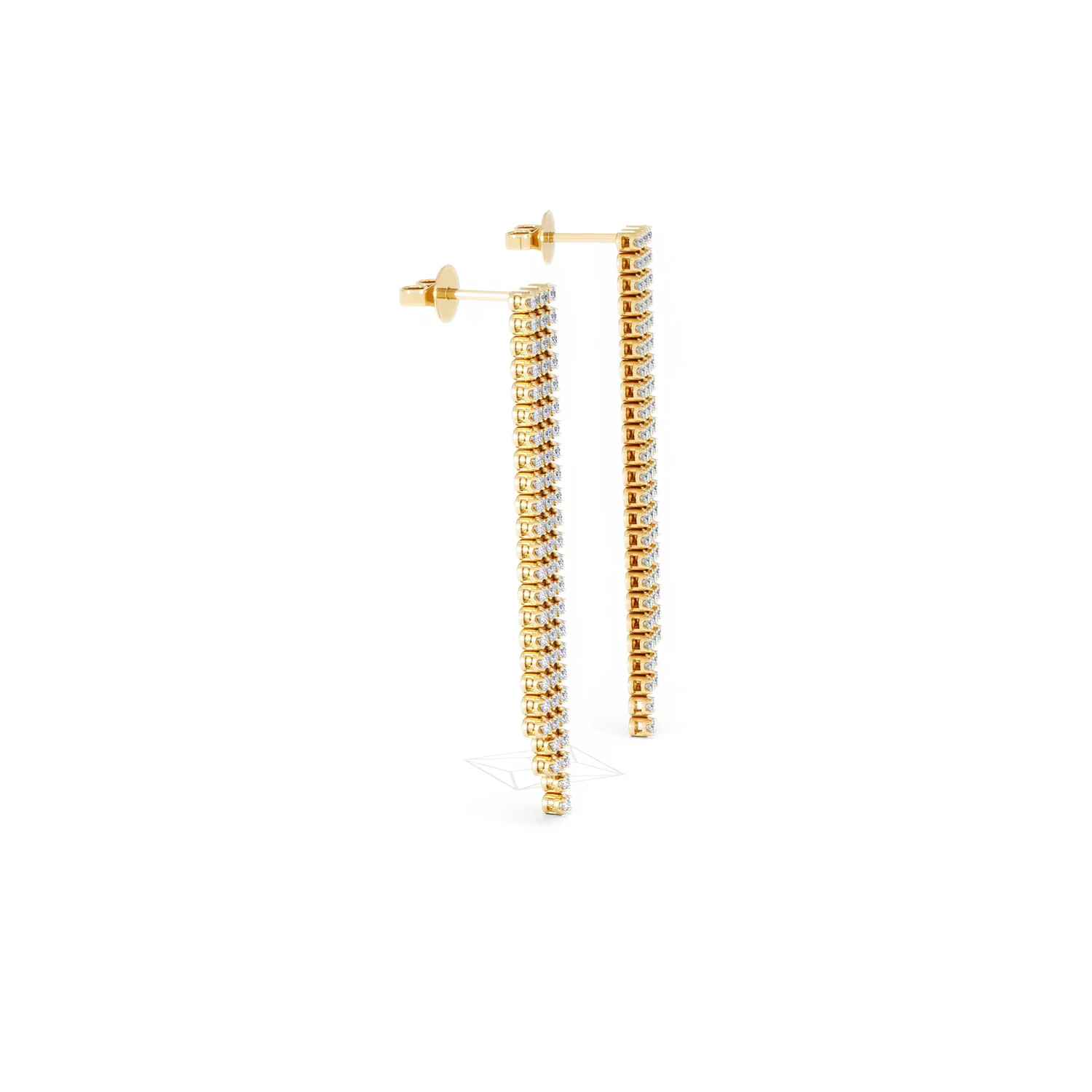 Soirée 1.75ct Round Cut Lab Diamond Drop Earrings in 18K Yellow Gold - Image 25