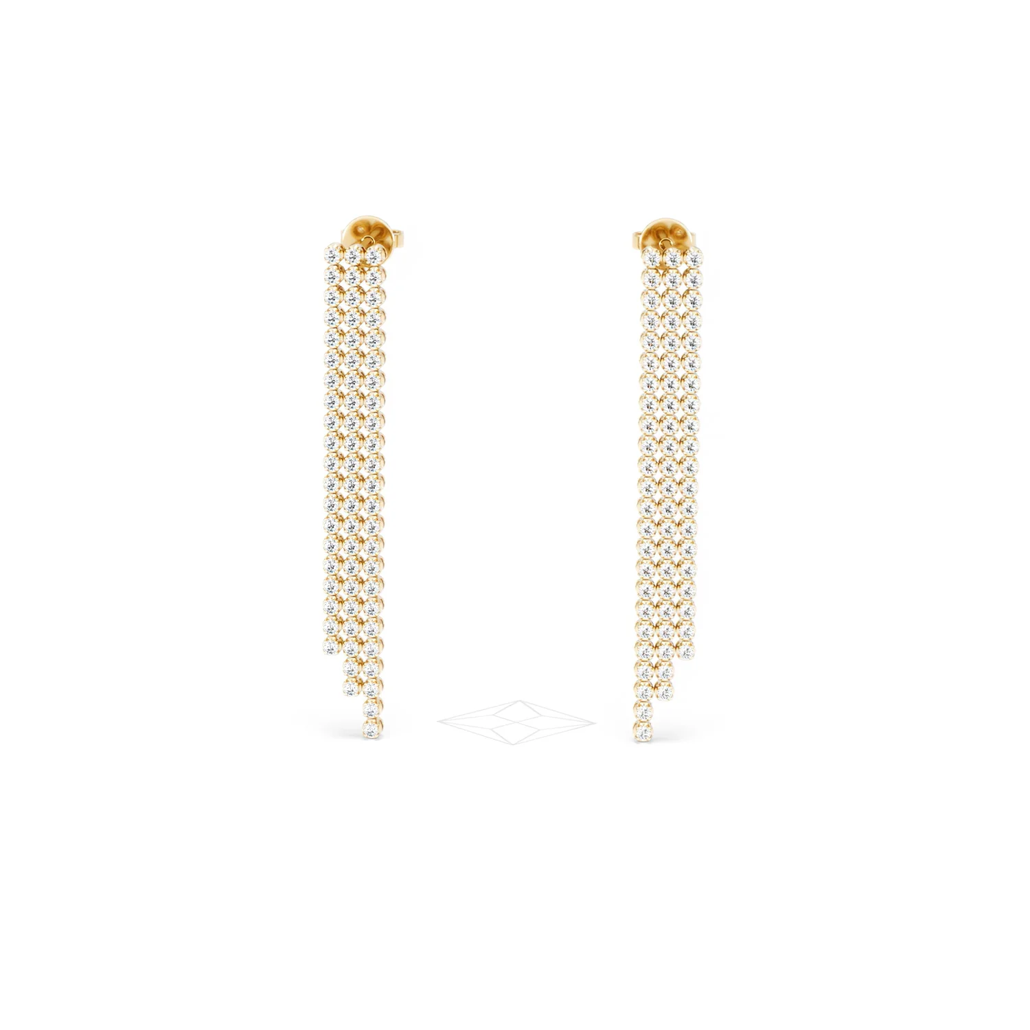 Soirée 1.75ct Round Cut Lab Diamond Drop Earrings in 18K Yellow Gold - Image 88
