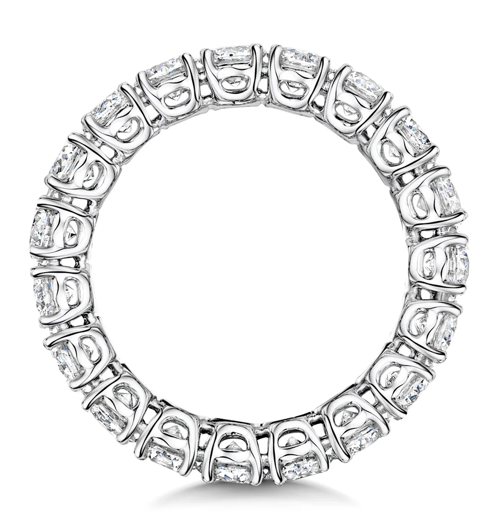 Stella Diamond Eternity Ring Round Cut 2.7ct VVs Platinum Size J-N - Image 3