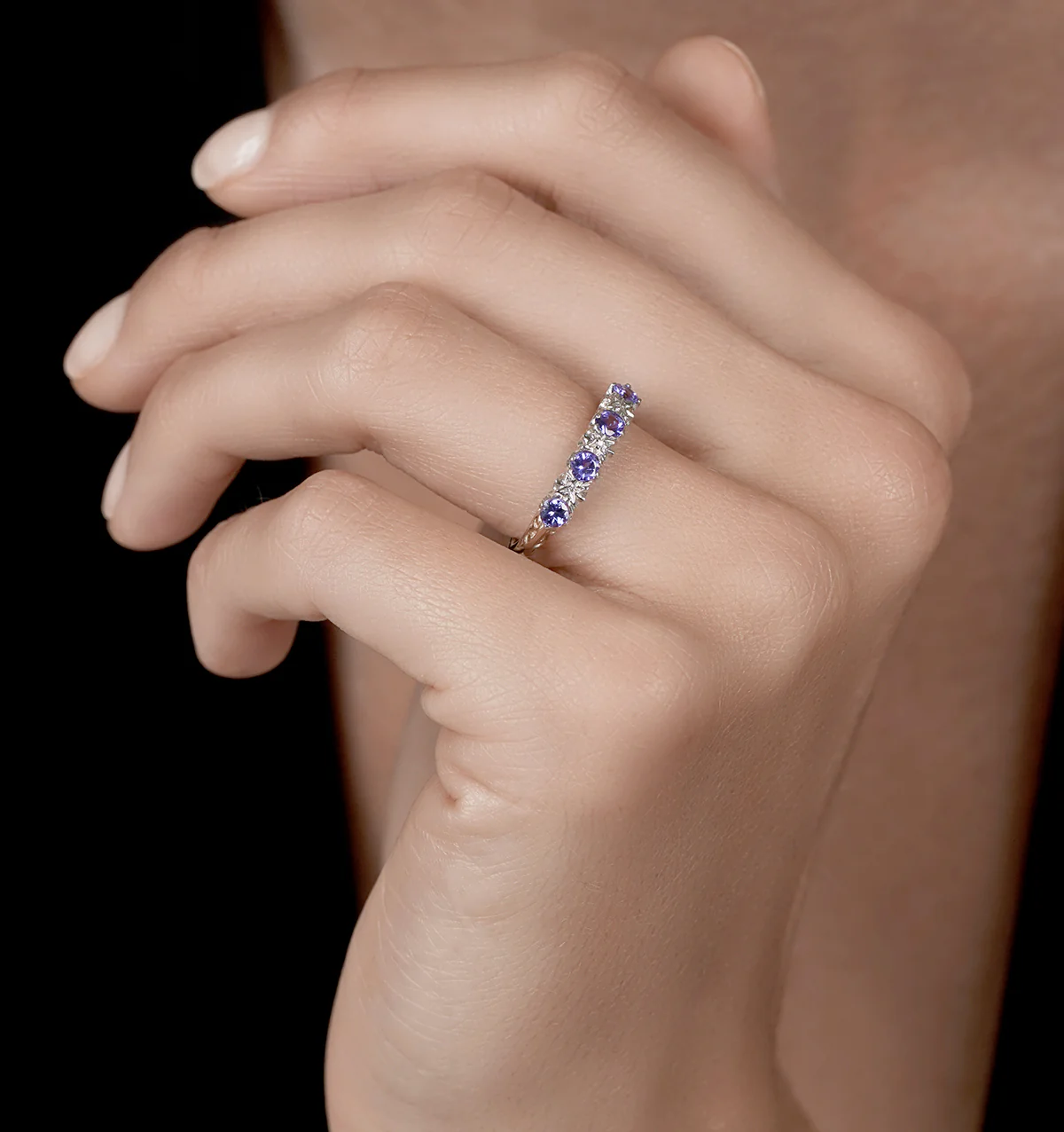 Tanzanite 0.40CT And Diamond 9K Gold Ring - Image 2