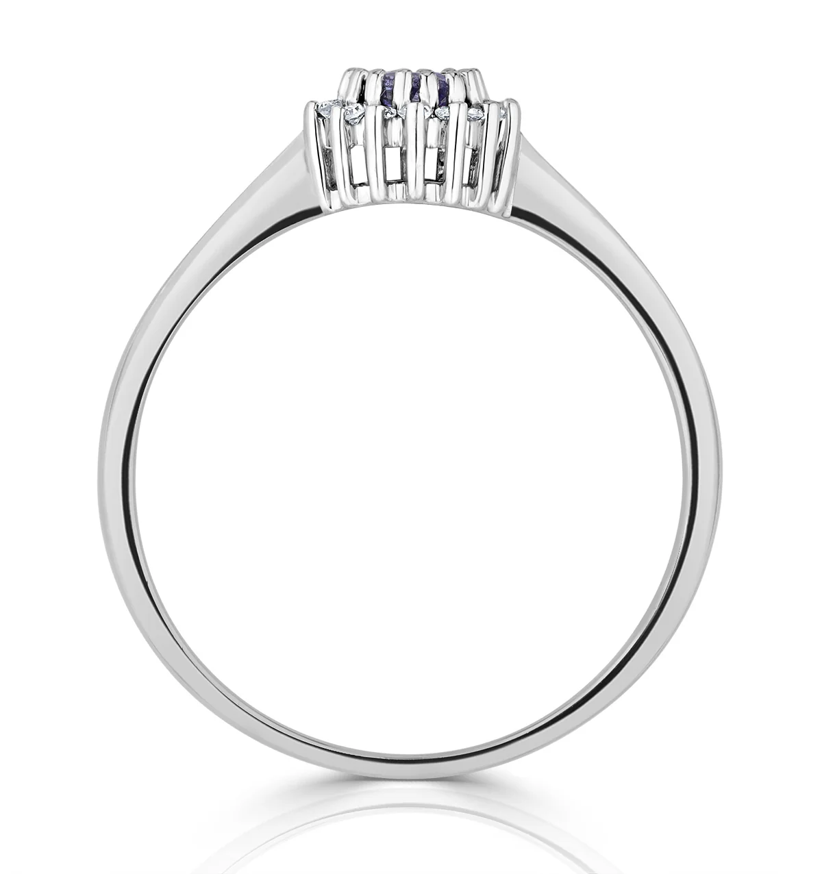 Tanzanite 3.5 x 3.5mm And Diamond 9K White Gold Ring - Image 3