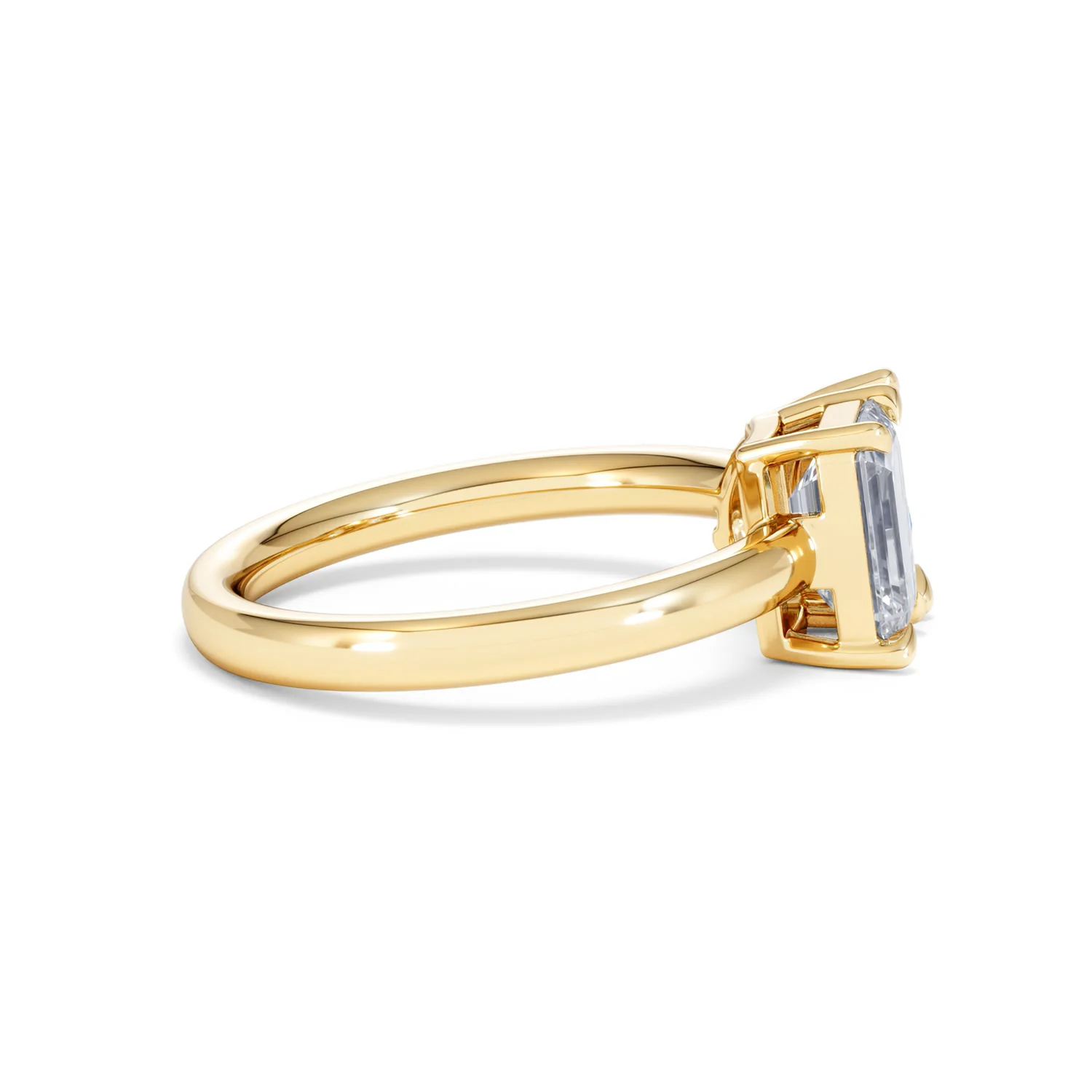Toi Et Moi 1.50ct Emerald Cut Lab Diamond and 1.50ct Pear Lab Sapphire Engagement Ring in 18K Yellow Gold - Image 29