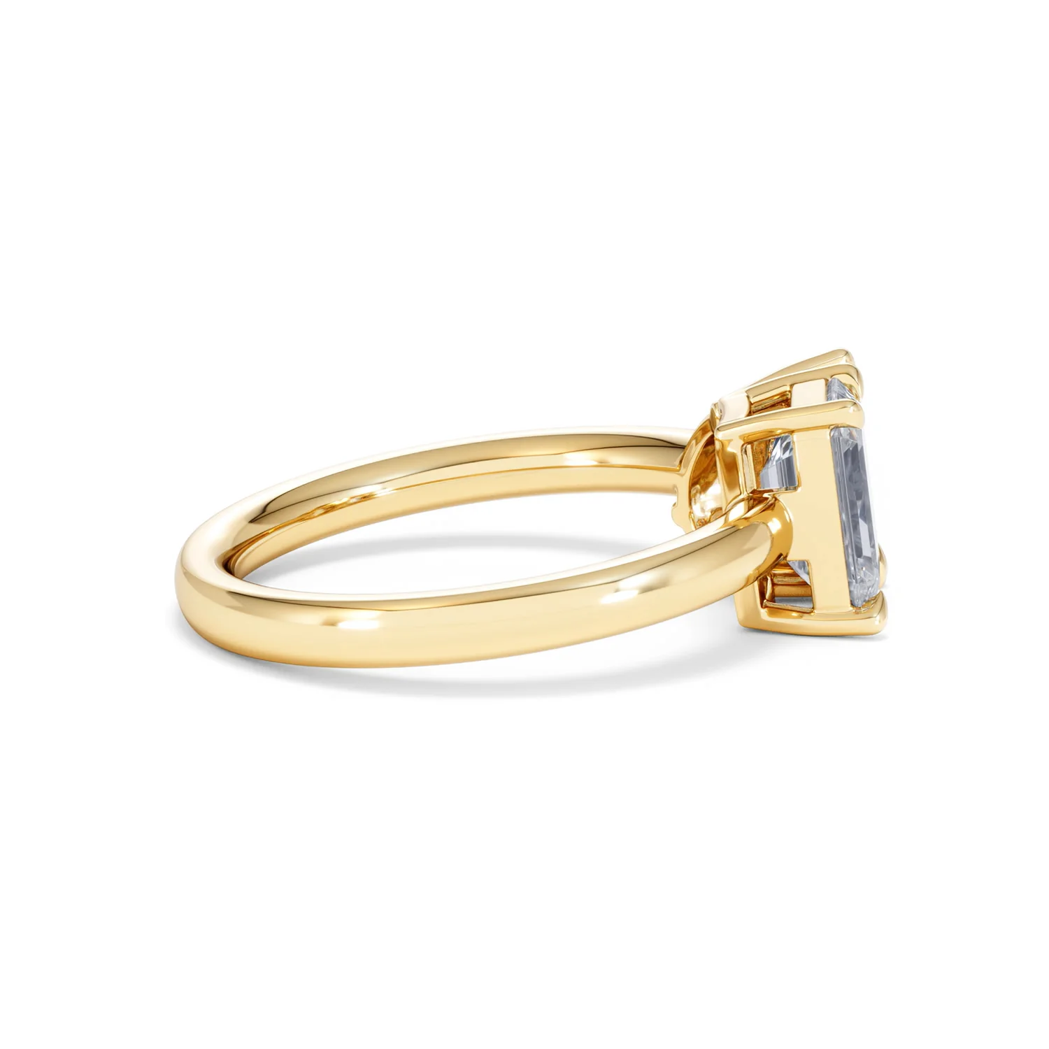 Toi Et Moi 1.50ct Emerald Cut Lab Diamond and 1.50ct Pear Lab Sapphire Engagement Ring in 18K Yellow Gold - Image 30