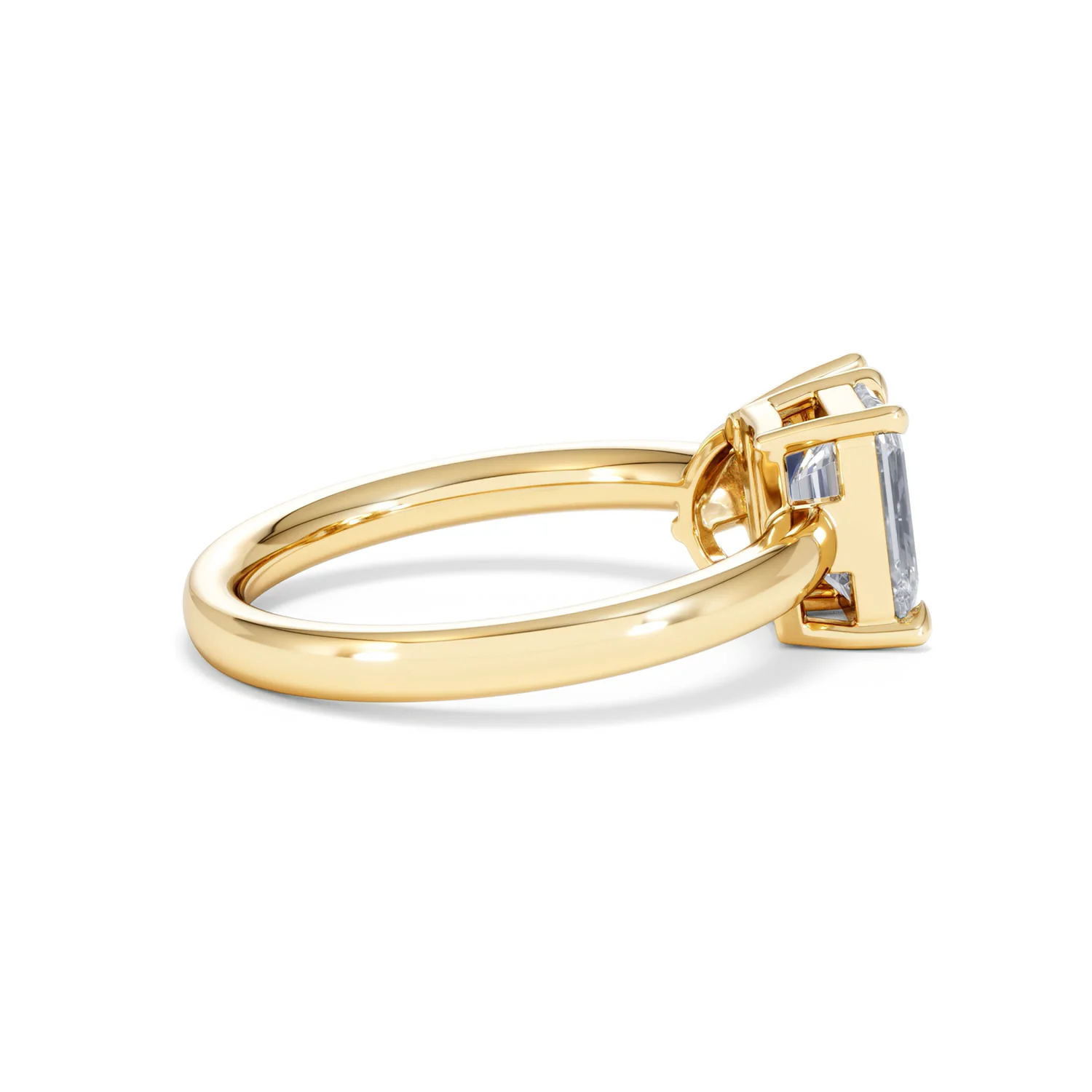 Toi Et Moi 1.50ct Emerald Cut Lab Diamond and 1.50ct Pear Lab Sapphire Engagement Ring in 18K Yellow Gold - Image 32
