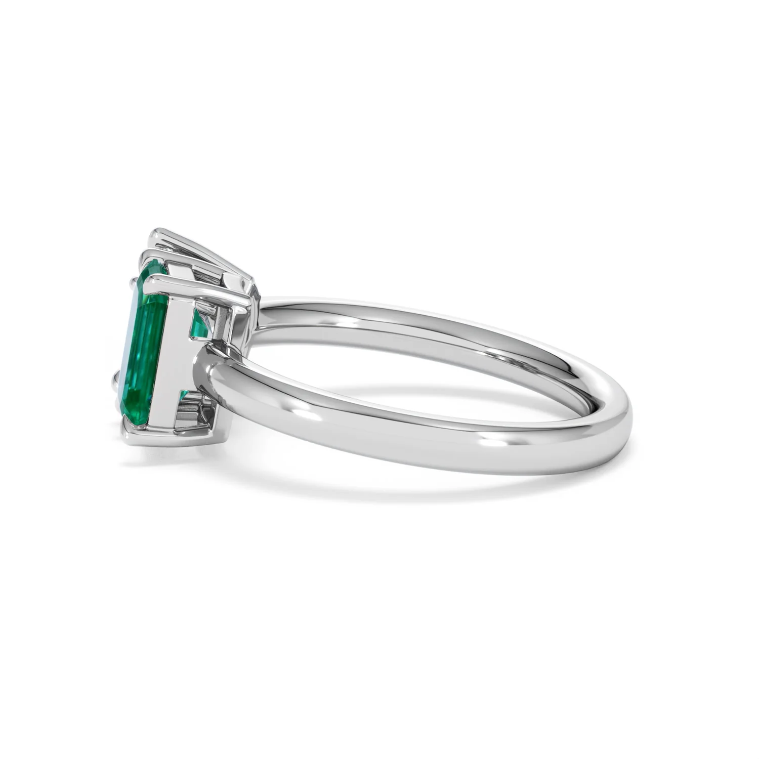 Toi Et Moi 1.50ct Marquise Lab Diamond and 3.30ct Emerald Cut Lab Emerald Engagement Ring in Platinum - Image 68