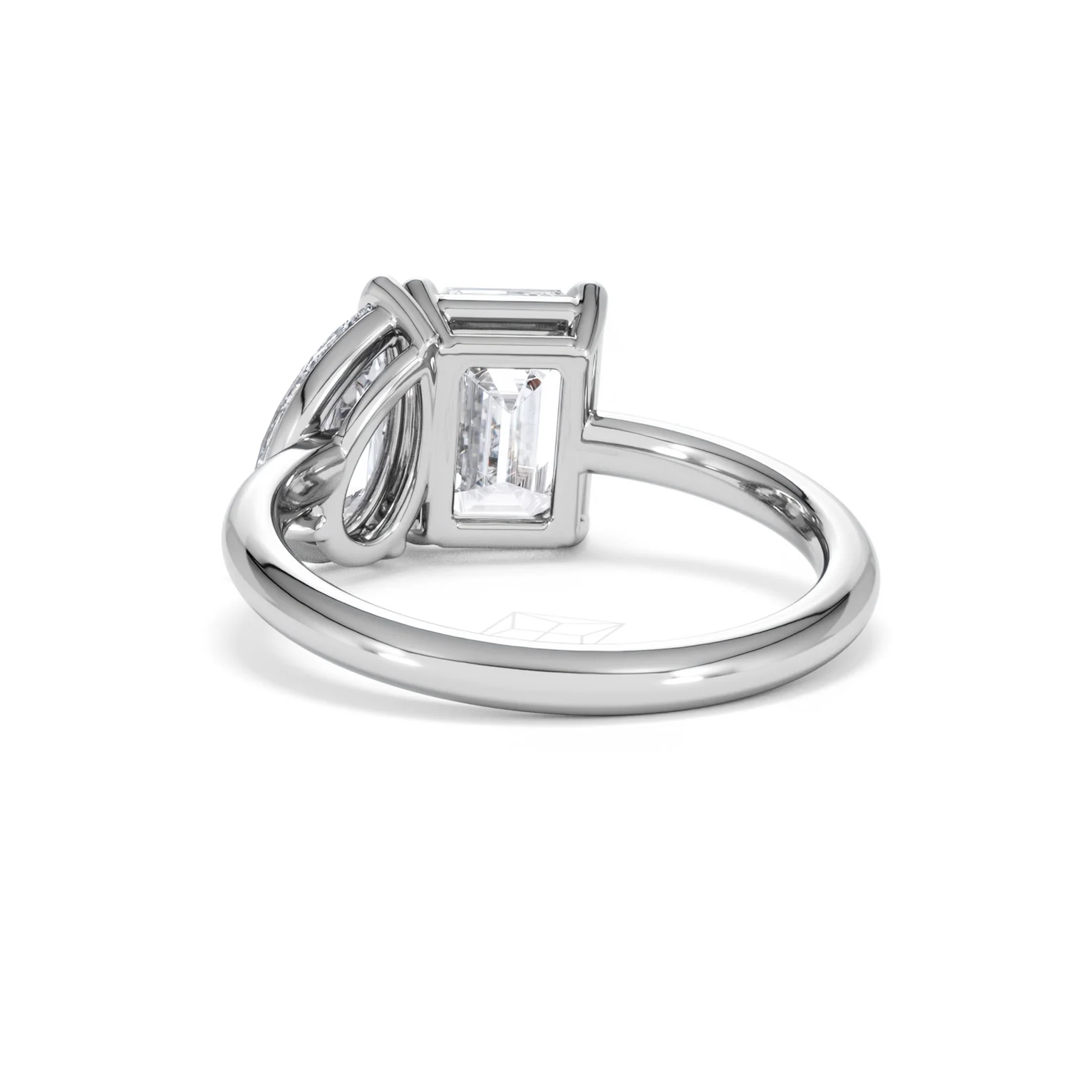 Toi Et Moi 3.00ct Emerald and Pear Cut Lab Diamond Engagement Ring in Platinum - Image 52