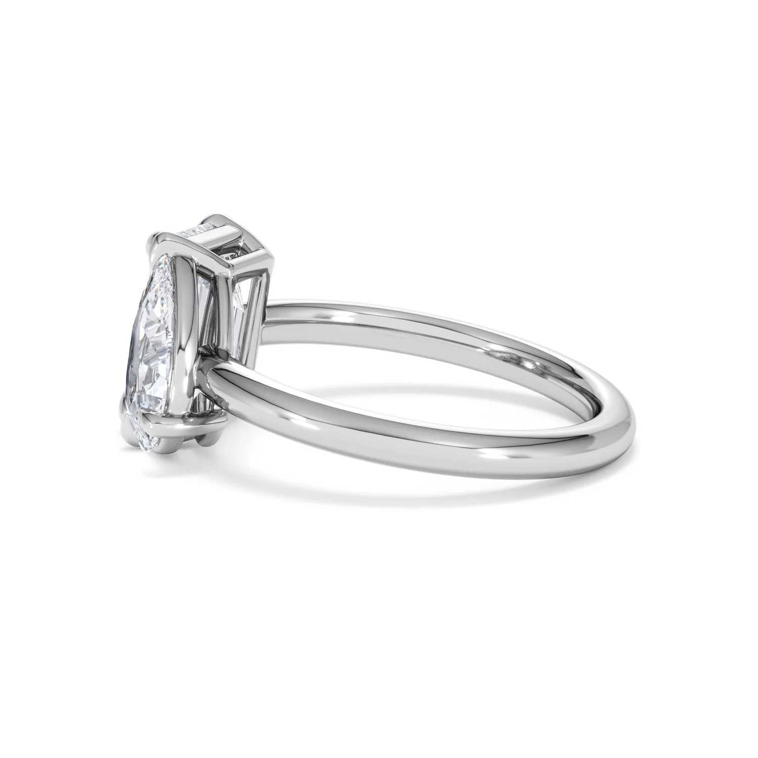 Toi Et Moi 3.00ct Emerald and Pear Cut Lab Diamond Engagement Ring in Platinum - Image 65