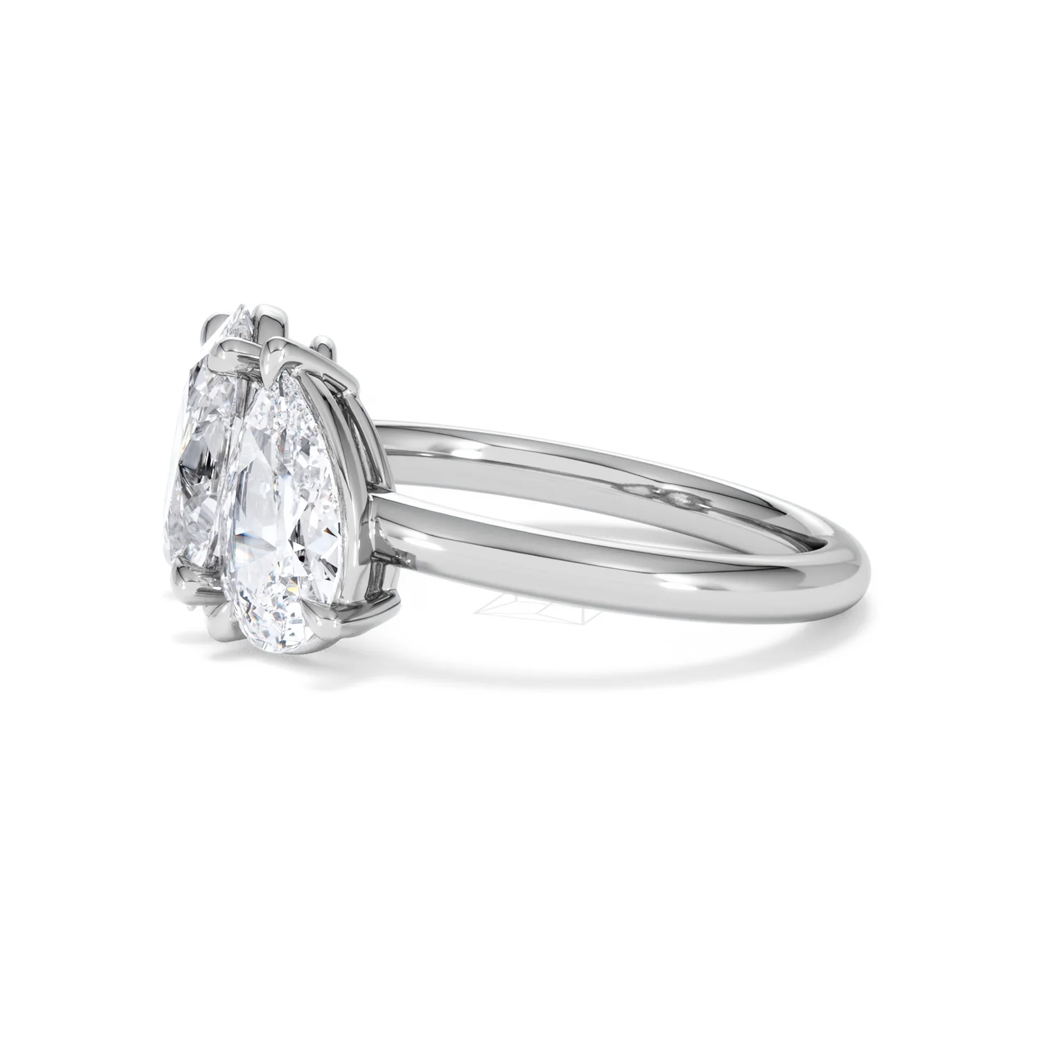 Toi Et Moi 3.00ct Oval and Pear Cut Lab Diamond Engagement Ring in Platinum - Image 74