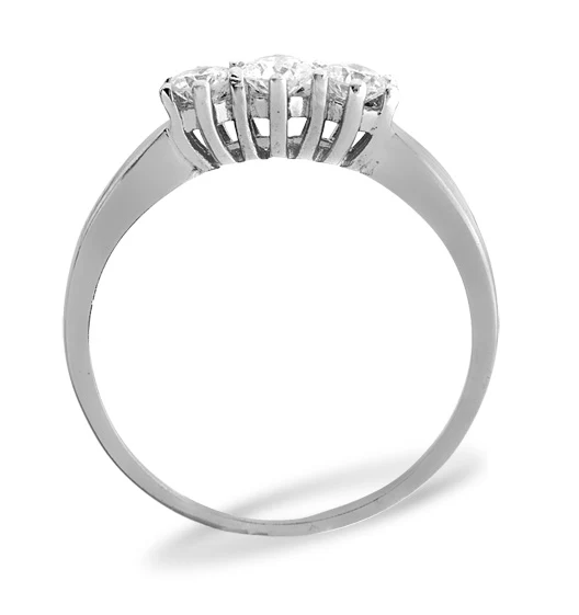 Trilogy Ring 0.50CT Diamond 9K White Gold - SIZE N - Image 3